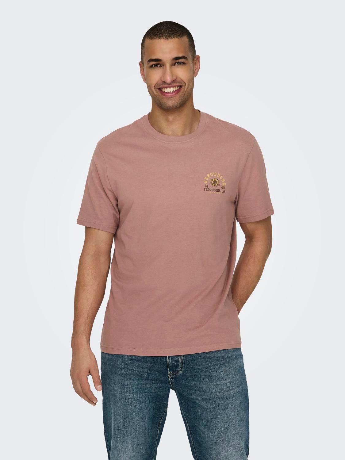 ONLY & SONS T-Shirt 2er-Set Rundhals Kurzarm für Herren (1-tlg) ONSMANUEL LIFE REG SS DESERT TEE