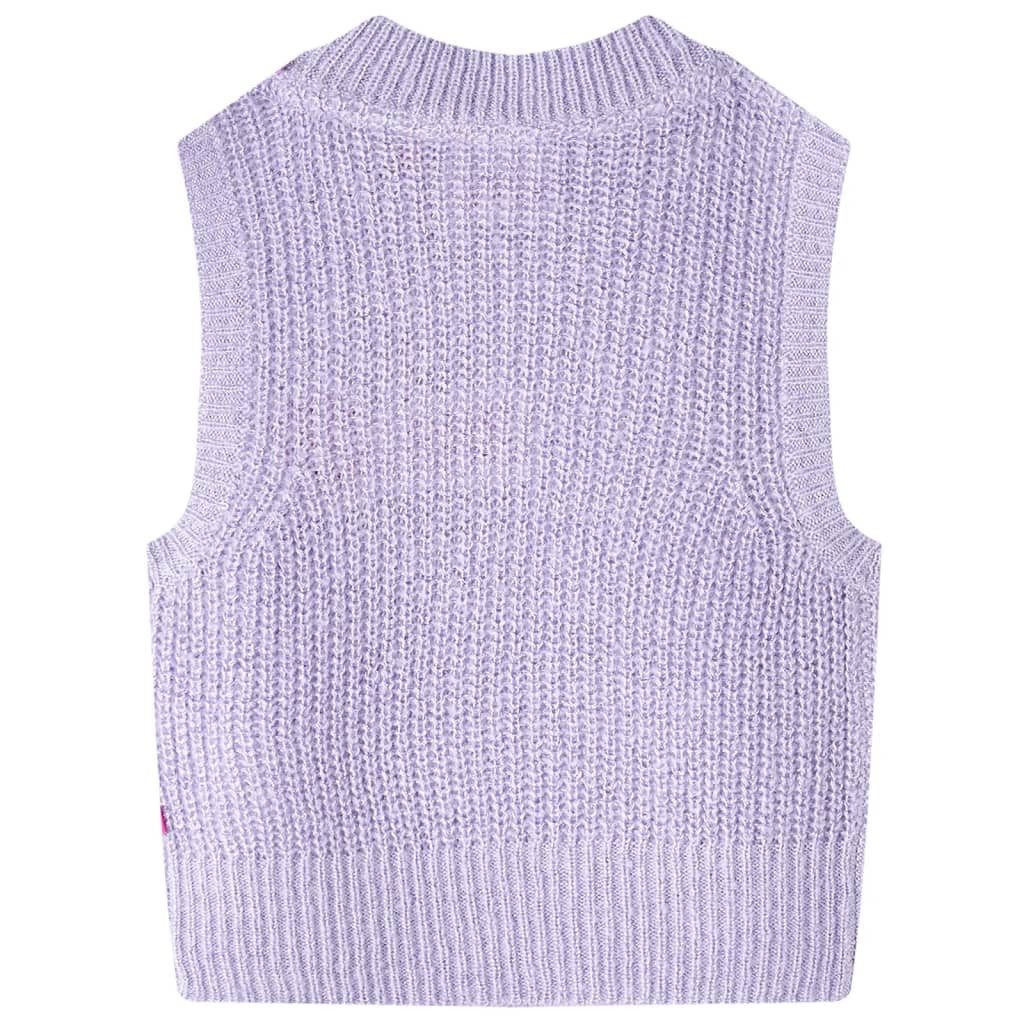 vidaXL Strickweste Kinder-Pulloverweste Gestrickt Helllila 104