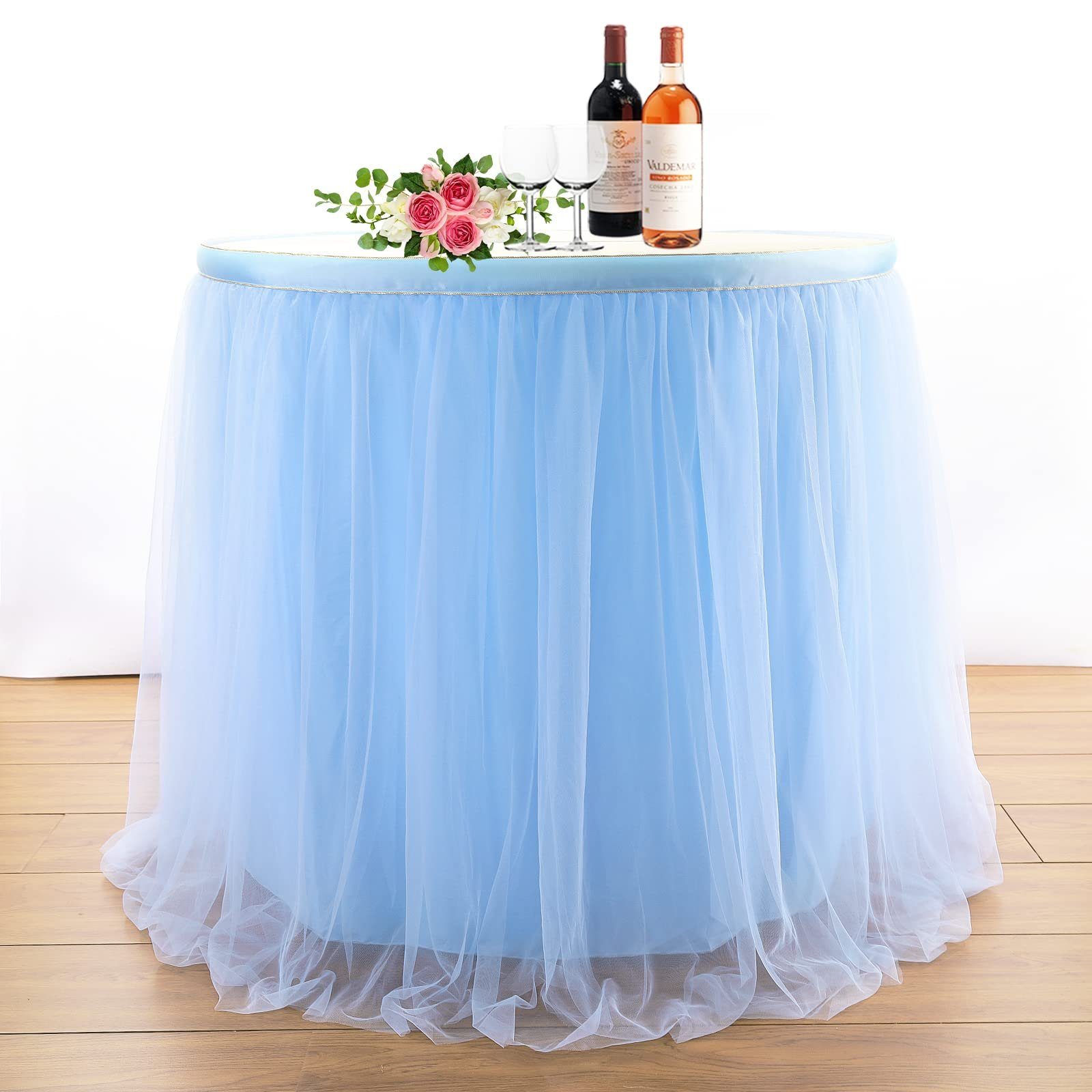 Tischdecke Taufe, für GelldG Tischdekoration, Hochzeitstische blau Babyparty, Tischröcke