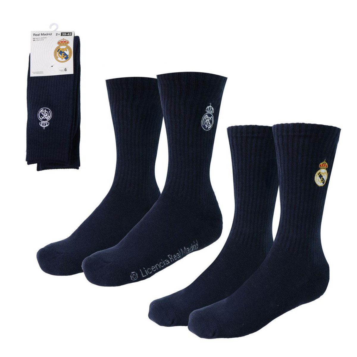 Real Madrid Socken Socken 2er Pack Herren Baumwollsocken Freizeitsocken Alltag