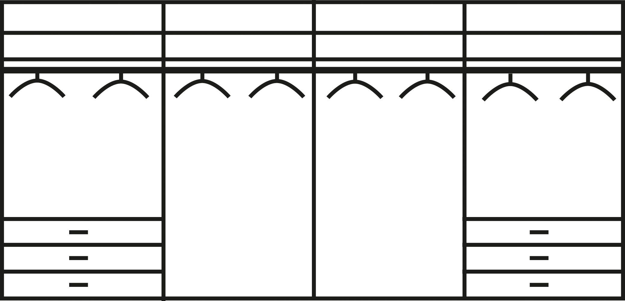 Kansas und Spiegel Spiegel weiß/Weißglas WIEMANN und Glas mit Falttürenschrank