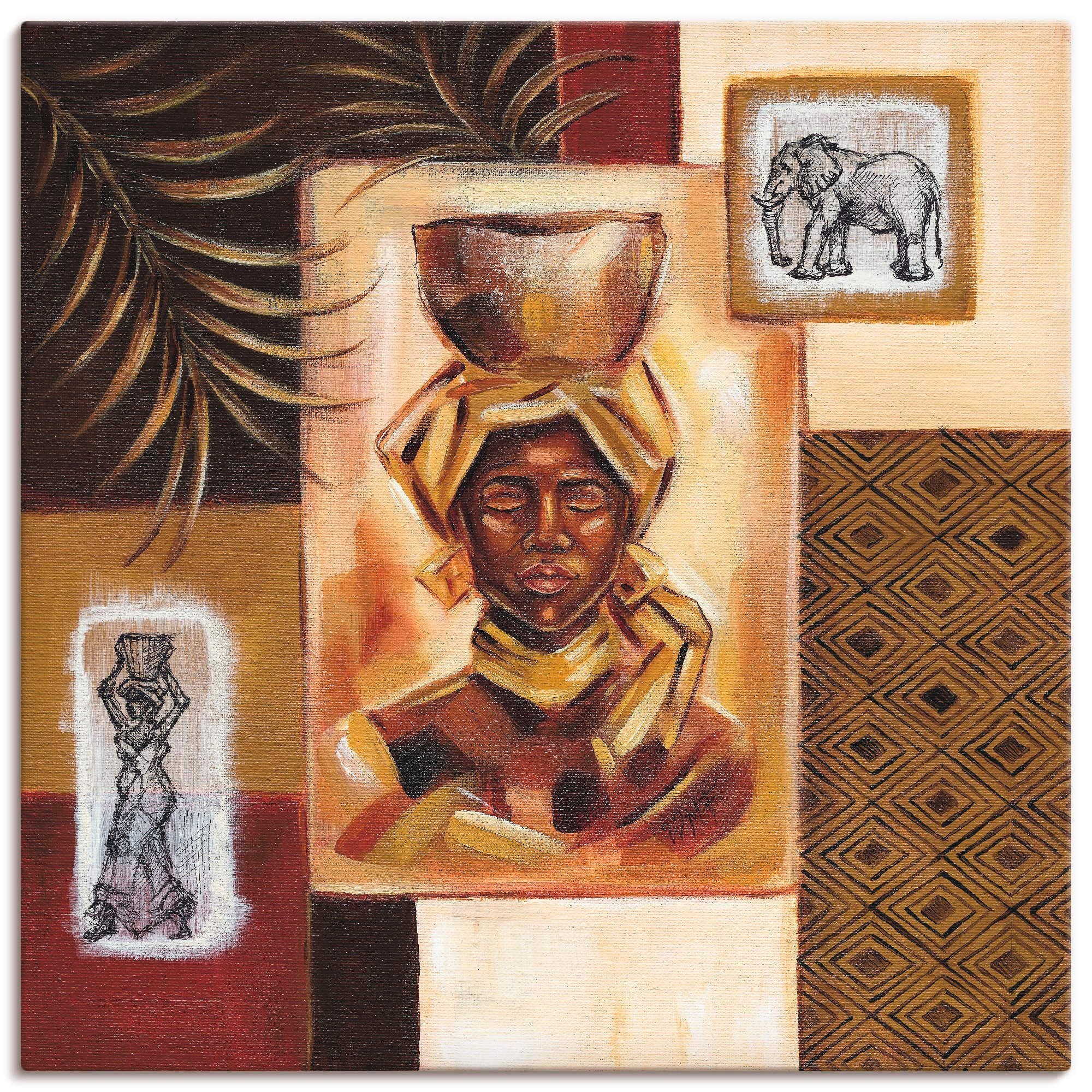 Artland Leinwandbild Aus Afrika I, Frau (1 St), auf Holzrahmen gespannt