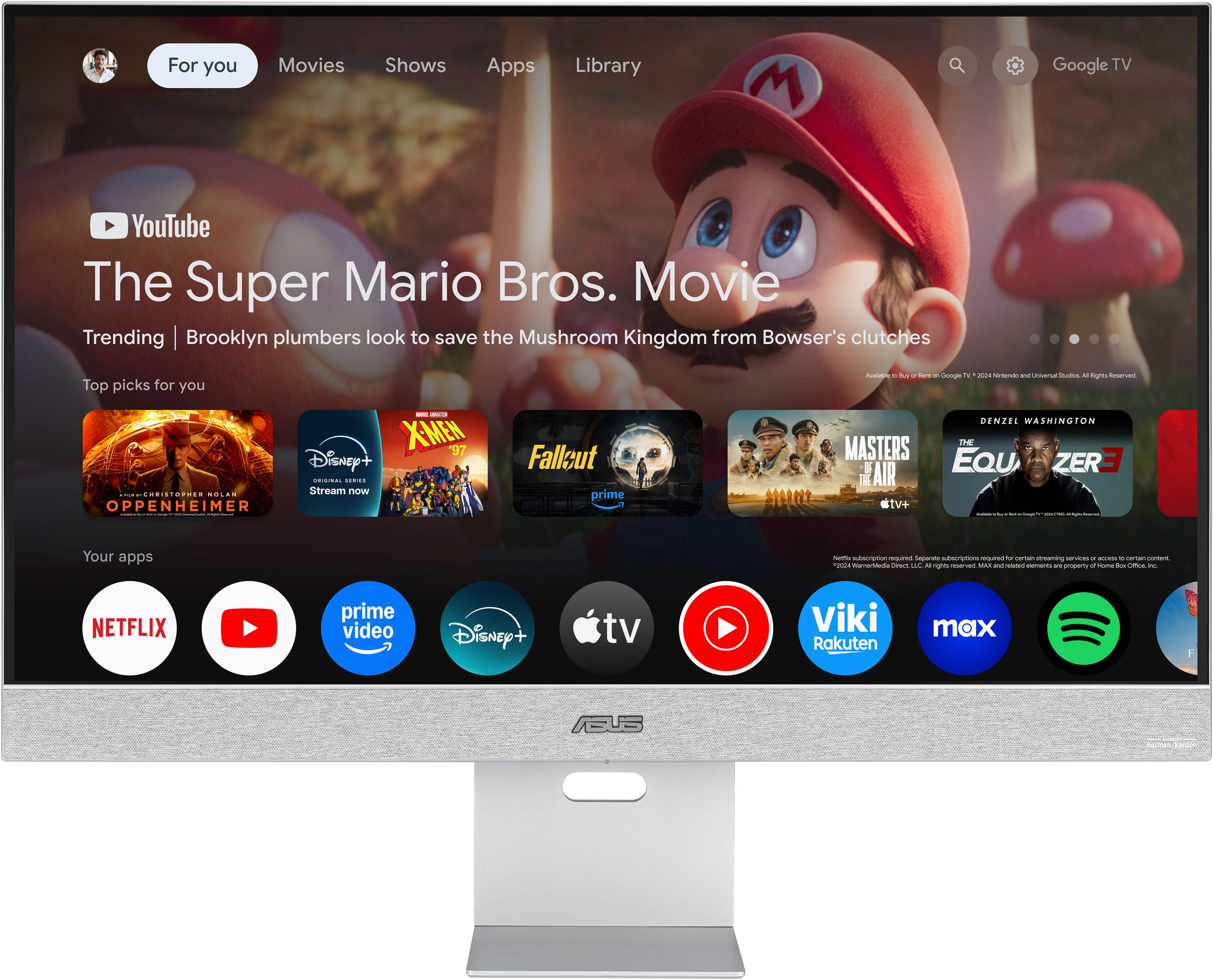 Asus MS32UC Smart Monitor (80 cm/32 ", 3840 x 2160 px, 4K Ultra HD, 5 ms Reaktionszeit, 60 Hz, IPS-LED)