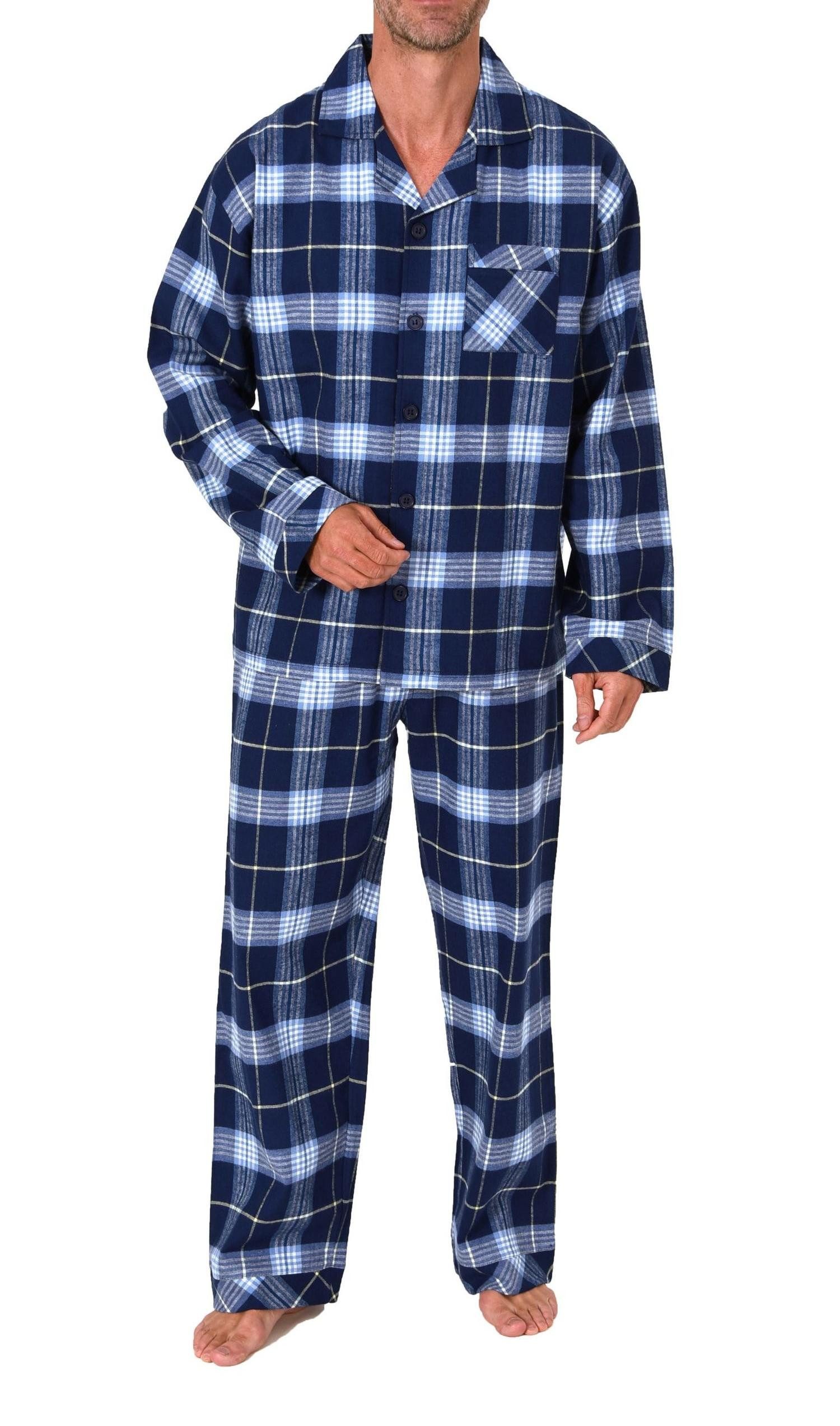 Normann Pyjama Normann Herren Flanell Schlafanzug Pyjama - auch in Übergröße