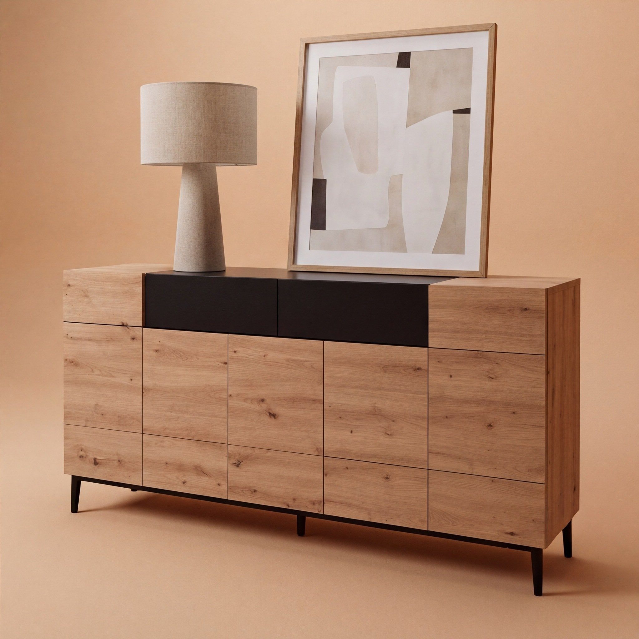 Newroom Sideboard Wildeiche 180 cm, Wildeiche Sideboard Vintage Industrial Highboard Anrichte Wohnzimmer. Reduzierter Preis € 384,95. Unverbindliche Preisempfehlung € 769,90