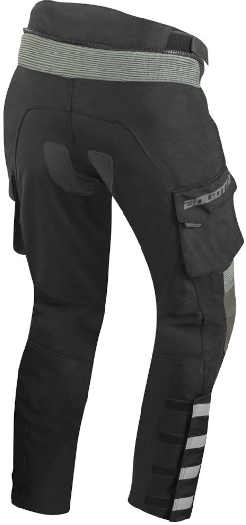 Bogotto wasserdichte Leder-/Textilhos Explorer-Z Motorradhose Motorrad Black/Green