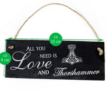 Dekolando Hängedekoration Thorshammer 22x8cm All you need is Love and Thorshammer