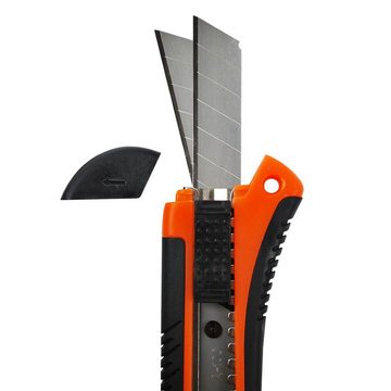 HELO24 Cuttermesser Teppichmesser Paketmesser Orange 10 Stück 18mm, (10-tlg)