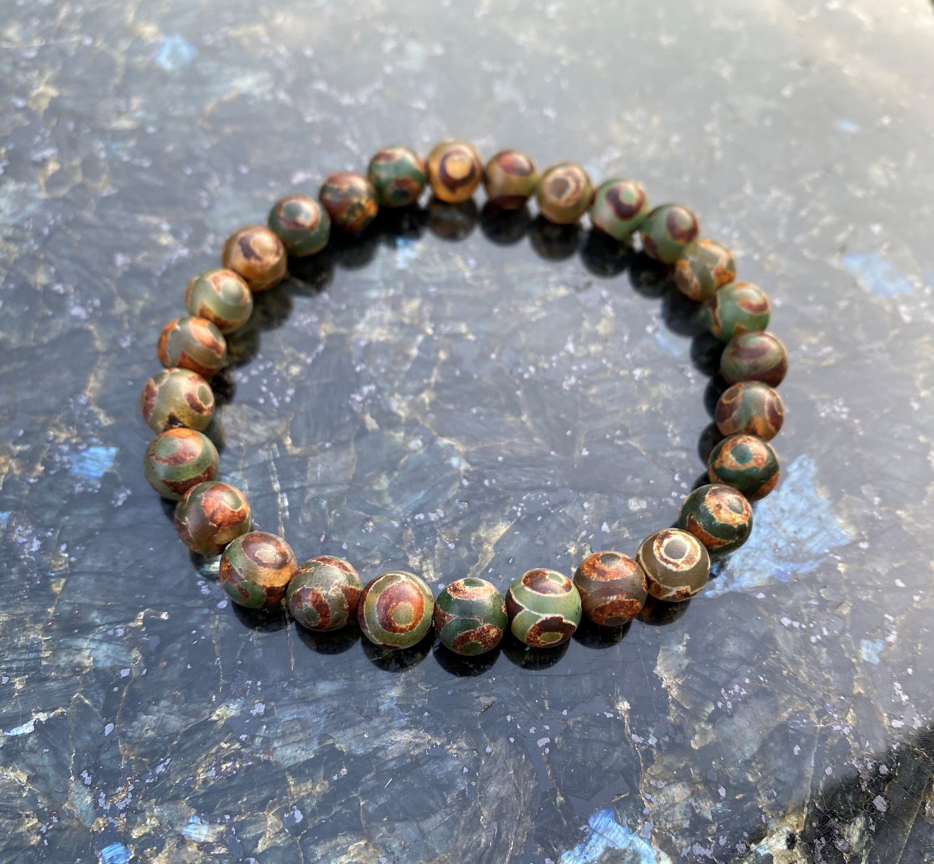 NAHLE Armband Tibet Achat Naturstein Armband (inkl. Schmuckbox), elastische günstig online kaufen