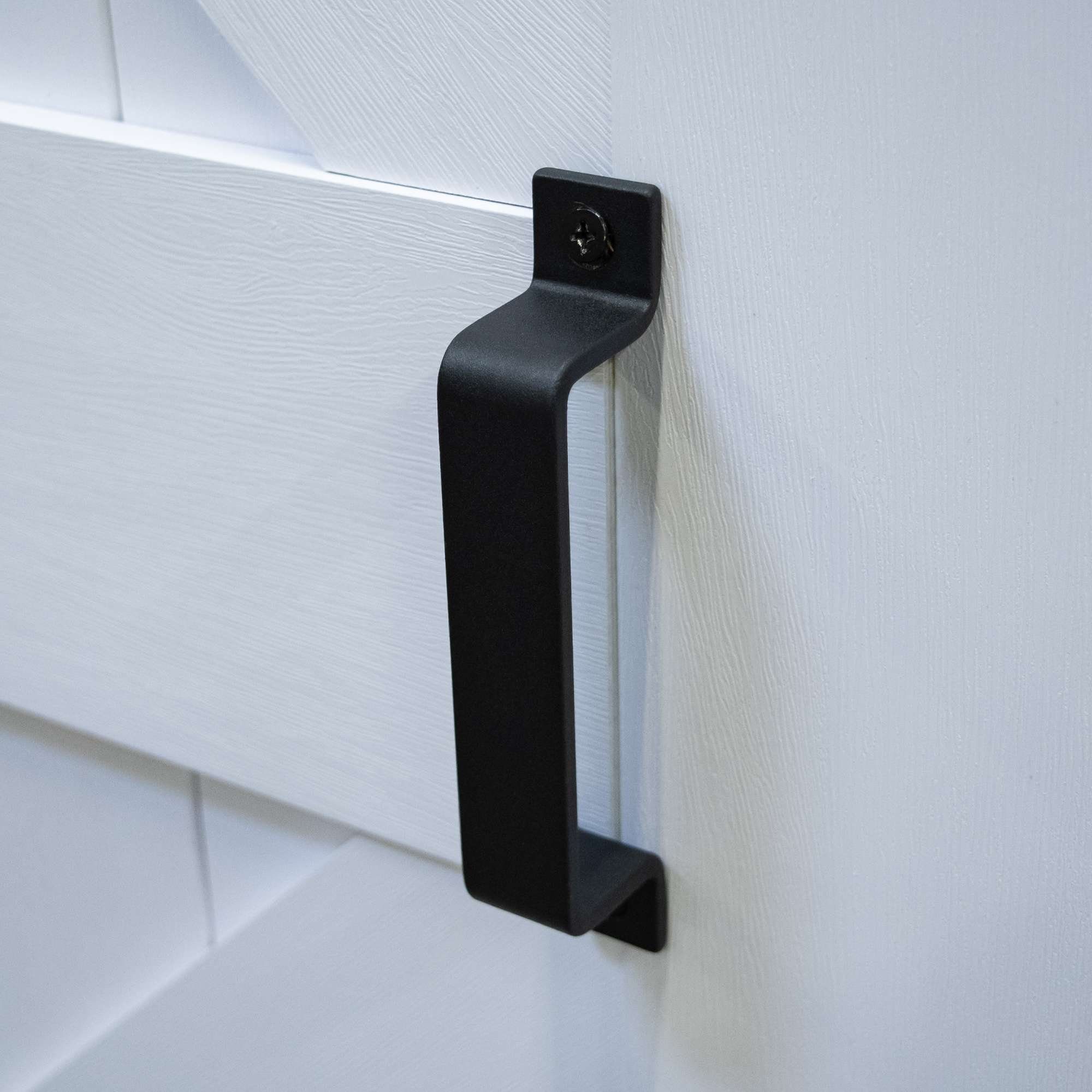 inova wohnen Doppelschiebetür Holz Scheunentor Weiß Größenauswahl, Komplett Set Laufschiene schwarz Softclose – Bild 5 von 5