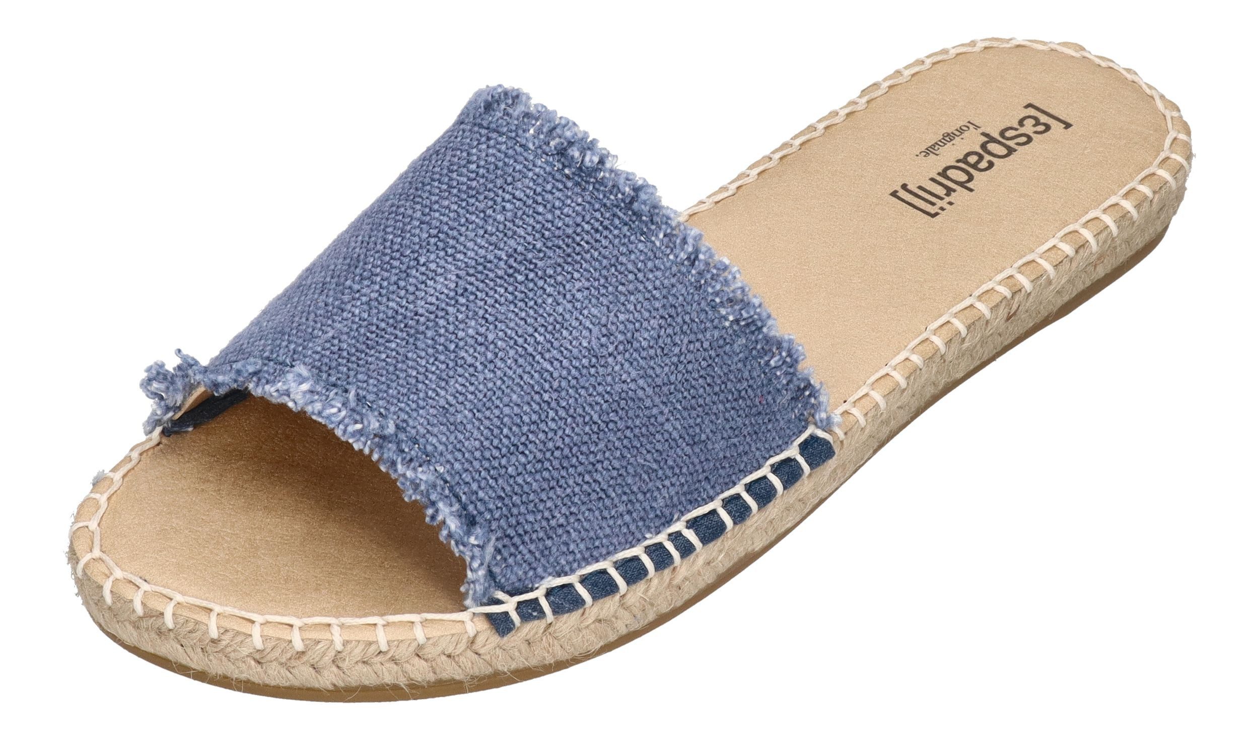 espadrij l´originale PLAGE LINEN Pantolette dusty blue