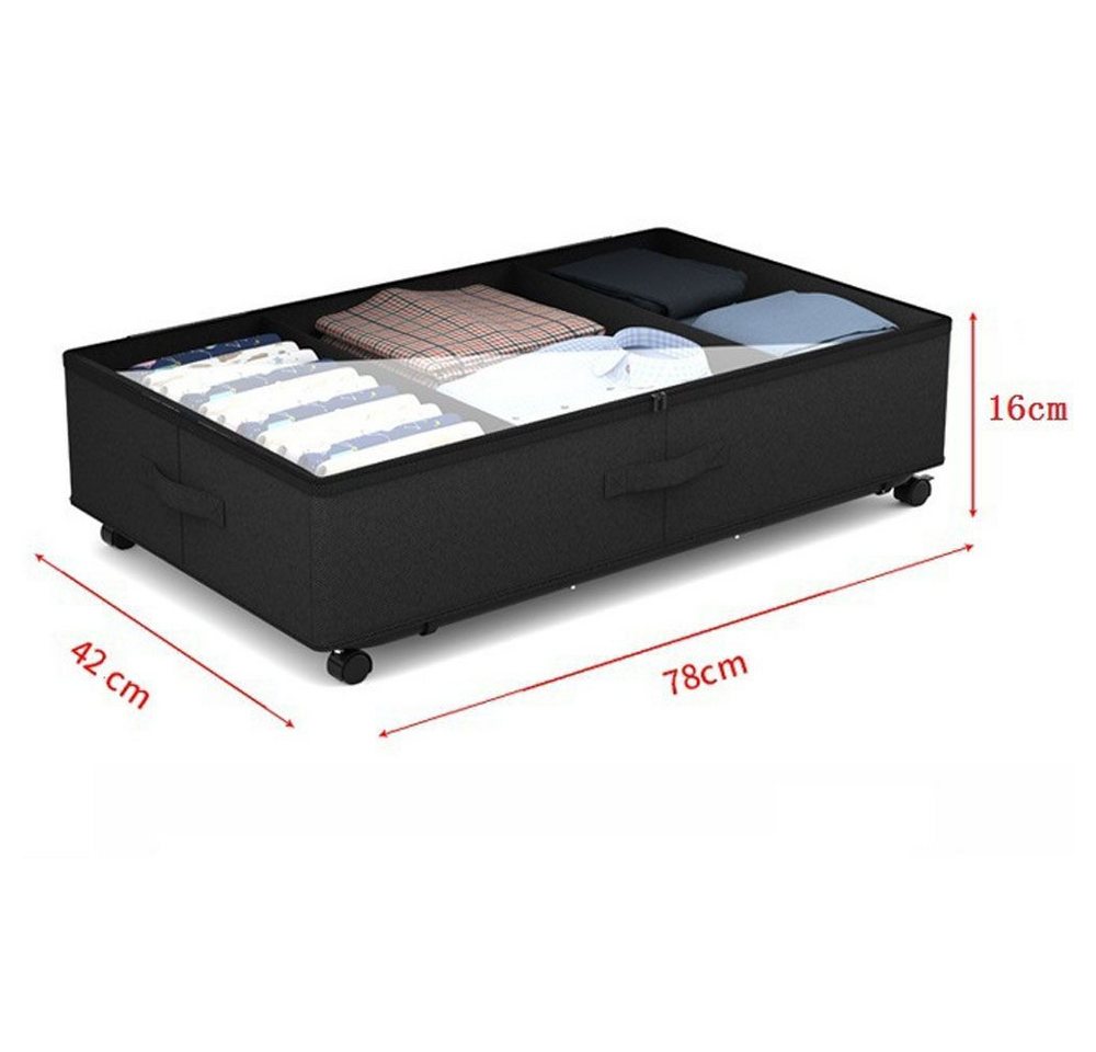 Thumbnail - PRIISF Aufbewahrungsbox Unterbettbox Organizer Unterbettkommode mit Rädern transparent Deckel (Aufbewahrungstasche mit R...