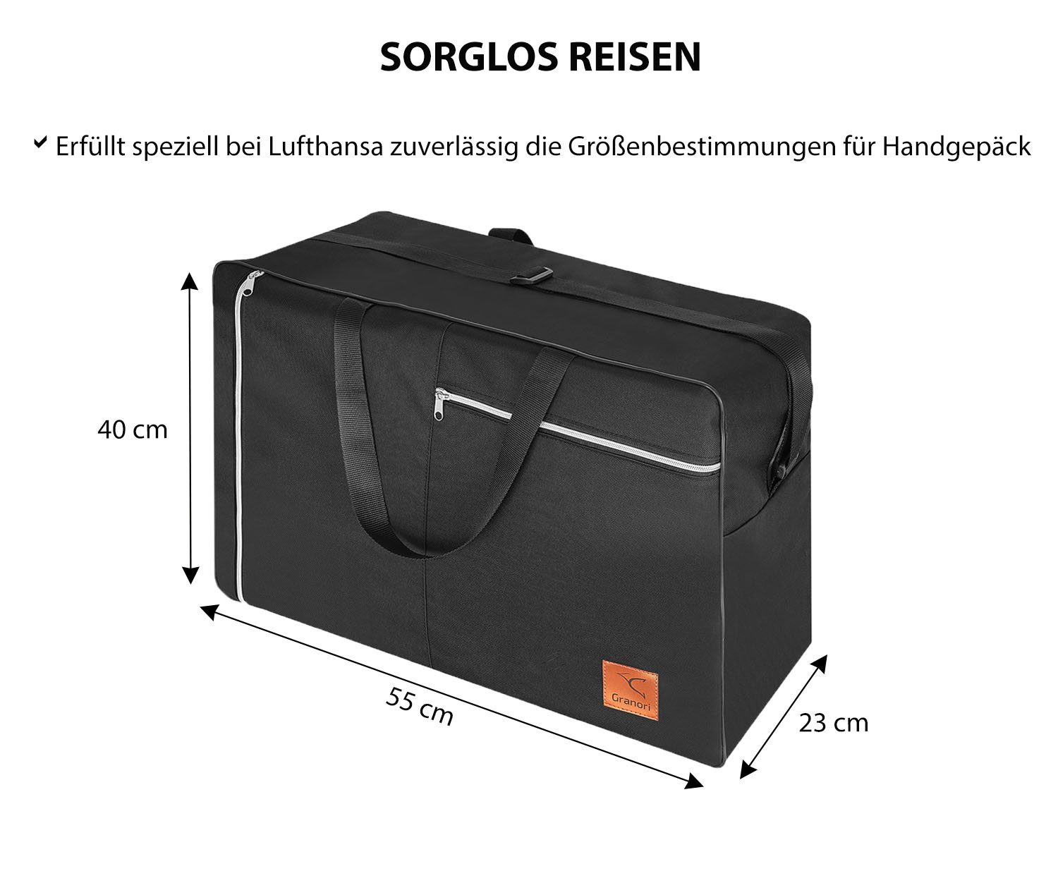 Granori Reisetasche Handgepäck 55x40x23 cm "Explorer" – XL Flugzeug Kabinen günstig online kaufen