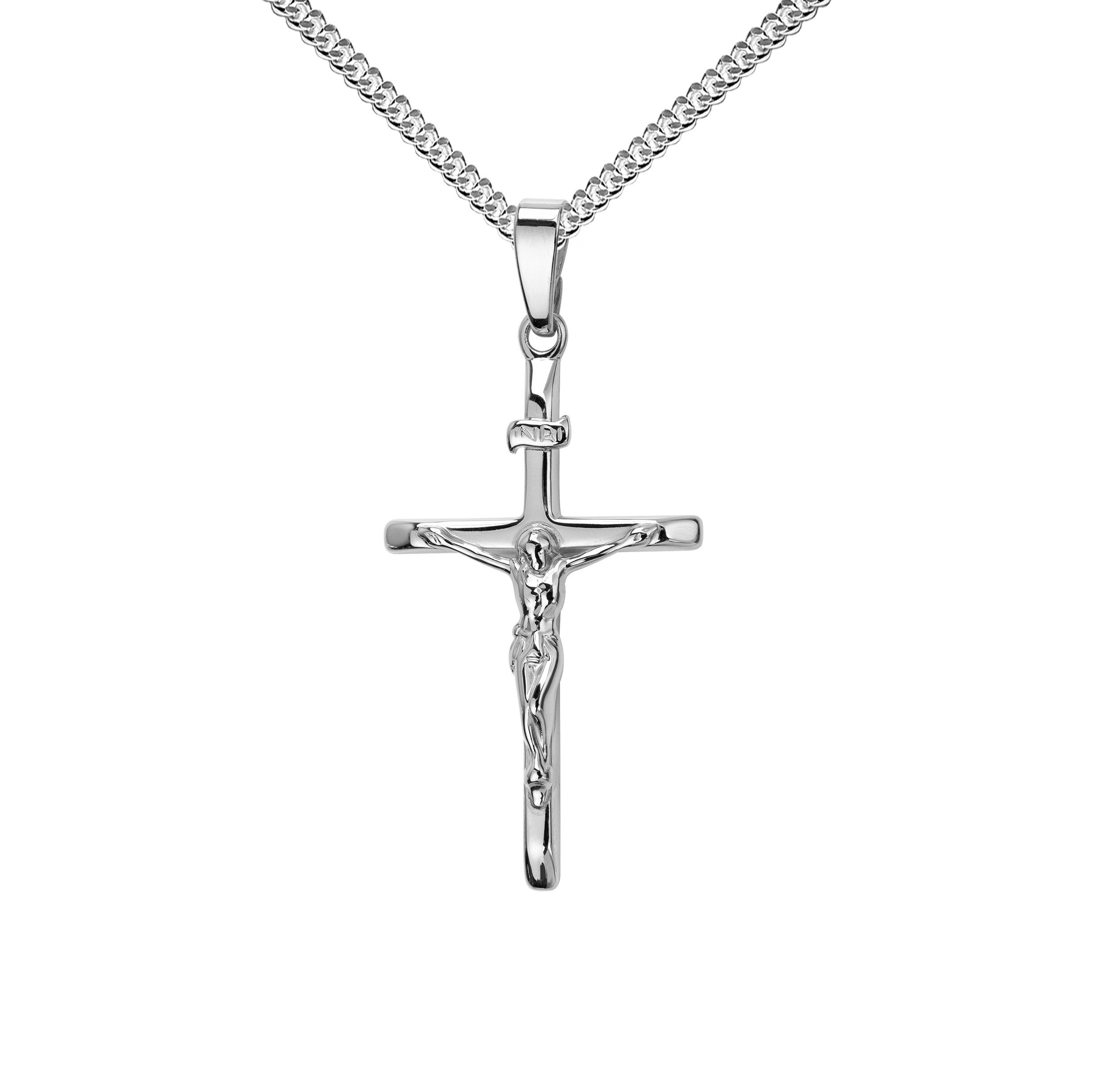 Kreuzkette Kruzifix Kreuzanhänger 925 Silber - Made in Germany