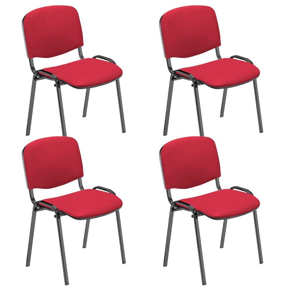 Nowy Styl Besucherstuhl 4 Стулья stapelbar Kunstleder rot/schwarz