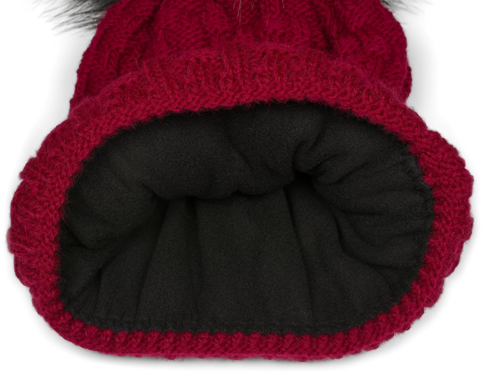 styleBREAKER Bommelmütze Strick Bommelmütze mit Flecht Muster (1-St) günstig online kaufen