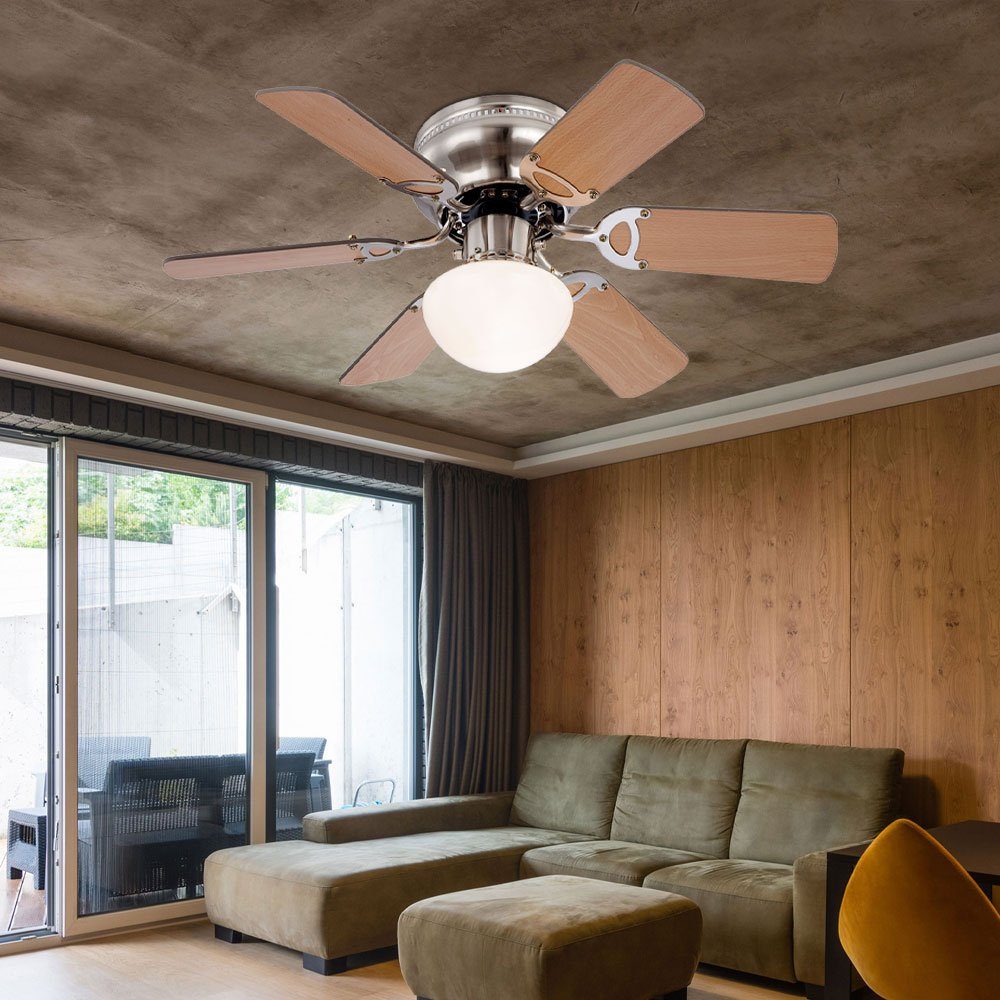 etc-shop Deckenventilator, LED Decken Lampe Ventilator Lüfter Kühler Zugschalter Beleuchtung