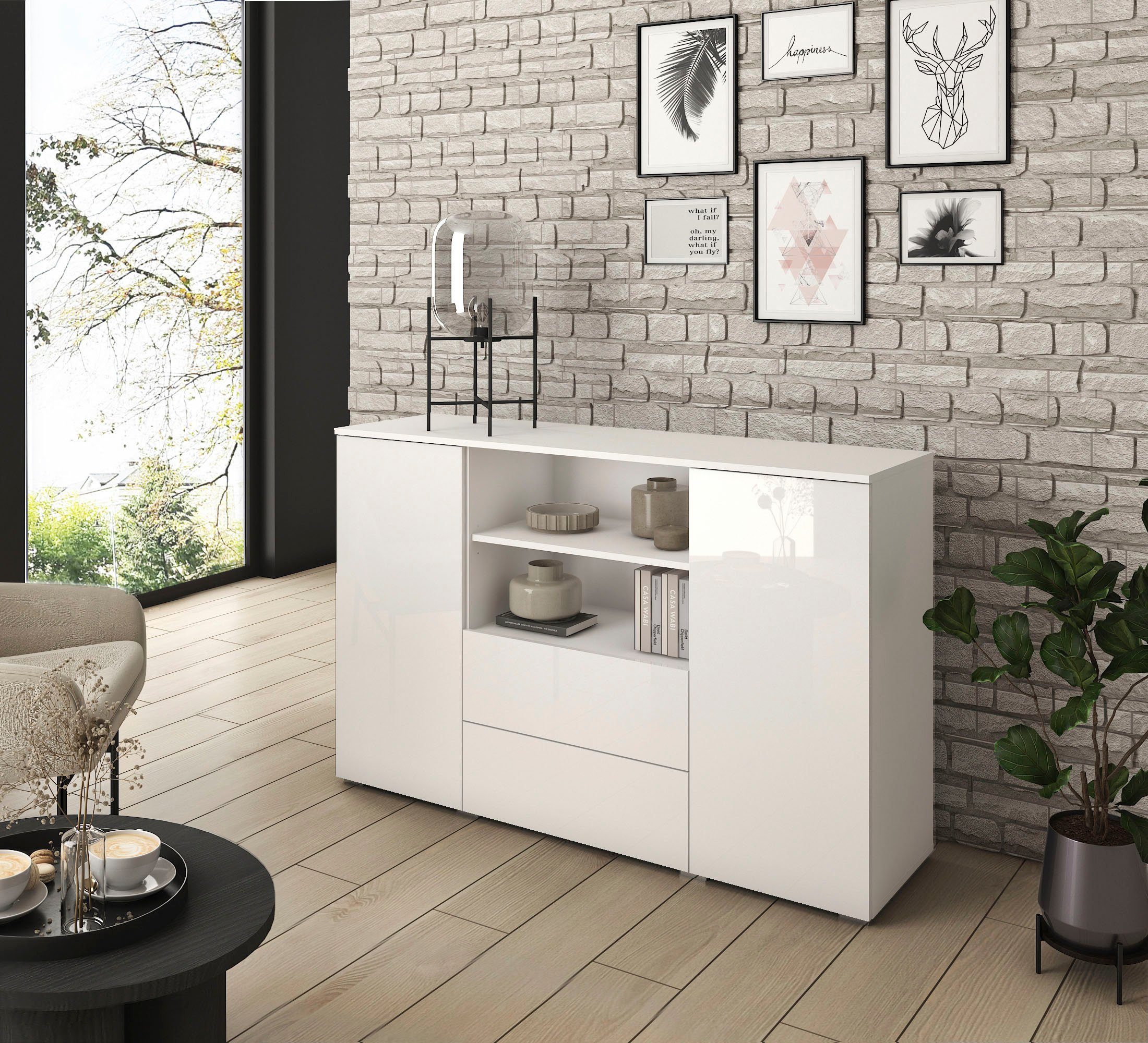 INOSIGN Sideboard PARIS (1 St), Moderne 140cm breite grifflose Kommode, vie günstig online kaufen