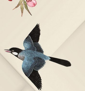 MyMaxxi Dekorationsfolie Türtapete blühender Blütenzweig mit Vögel Türbild Türaufkleber Folie