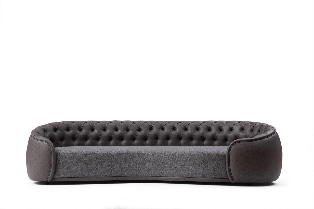 Xlmoebel Big-Sofa Modernes Wohnzimmersofa aus Kunstleder und Textil in Designoptik, Hergestellt in Europa