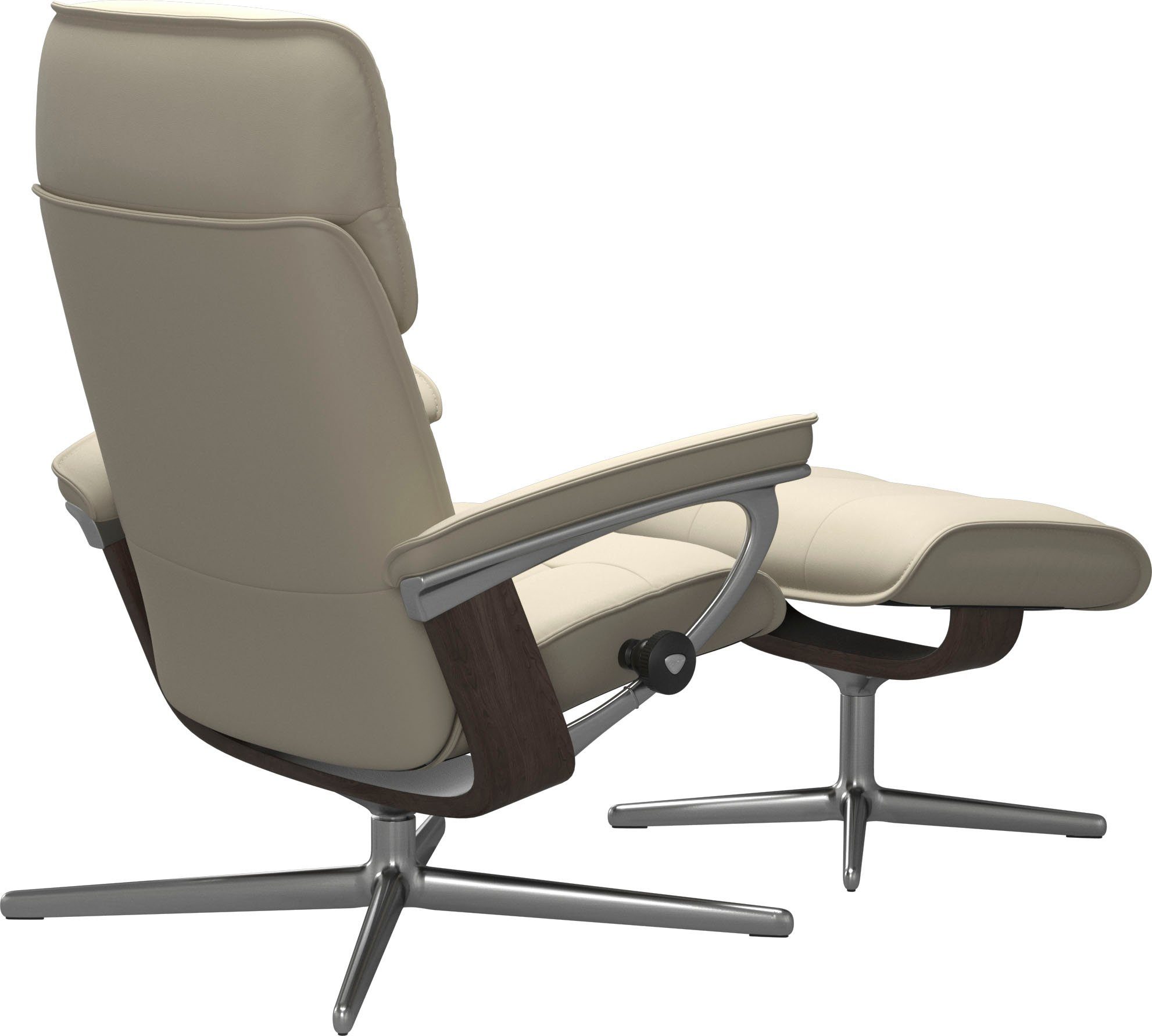 Stressless® Relaxsessel Admiral (Set, Relaxsessel inkl. Hocker), mit Cross Base, Größe M & L, Holzakzent Wenge
