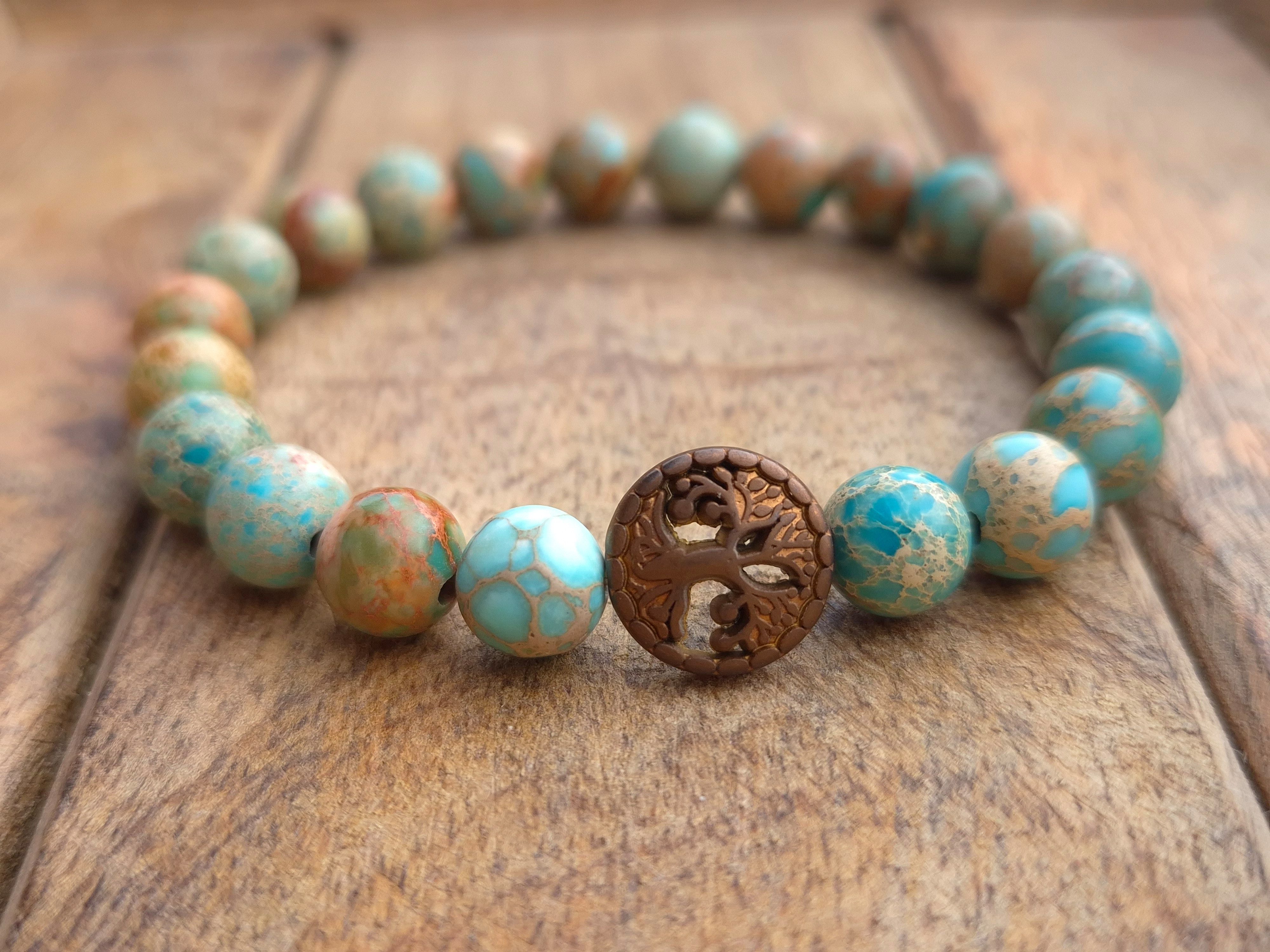 NAHLE Perlenarmband Lebensbaum Achat Naturstein Armband günstig online kaufen