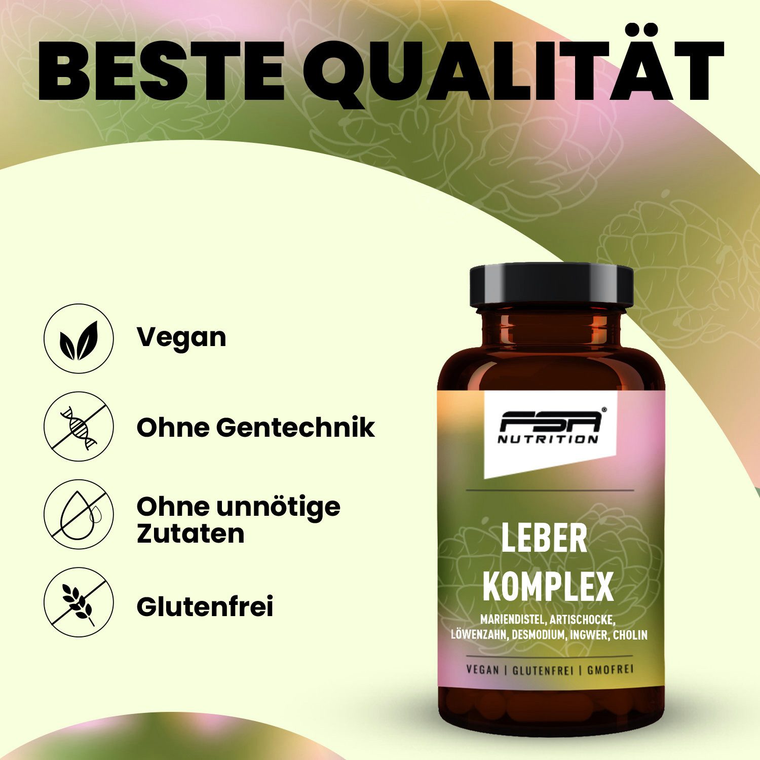 FSA NUTRITION Leber Komplex 6-in-1 mit Mariendistel & Cholin Kapseln, 120 St., 107,78 g