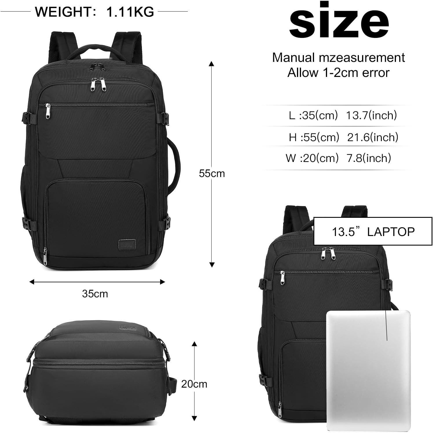 KONO Rucksack Handgepäck Wasserdicht für Geschäftsreise günstig online kaufen