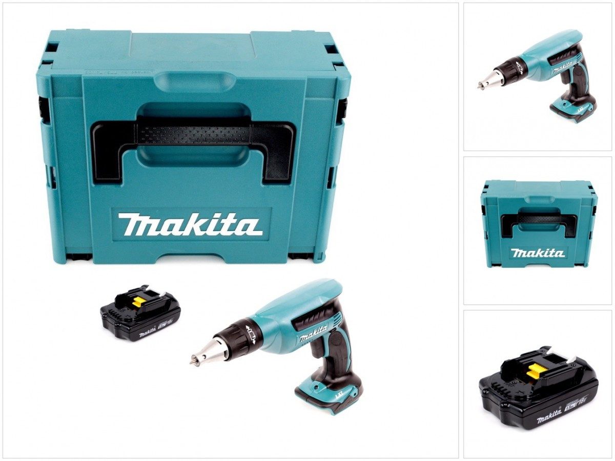 Makita Akku-Trockenbauschrauber DFS 451 Y1J 18V Li-ion Akku-Schnellbauschrauber: Set: 1x BL1815N