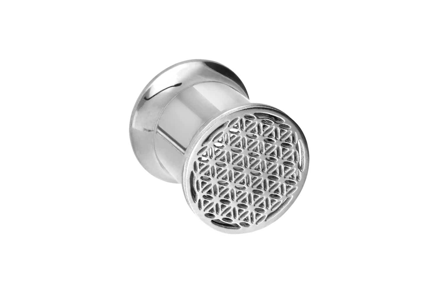 PIERCINGLINE Plug Chirurgenstahl Double Flared Tunnel BLUME DES LEBENS (Tunnels, 1-tlg)