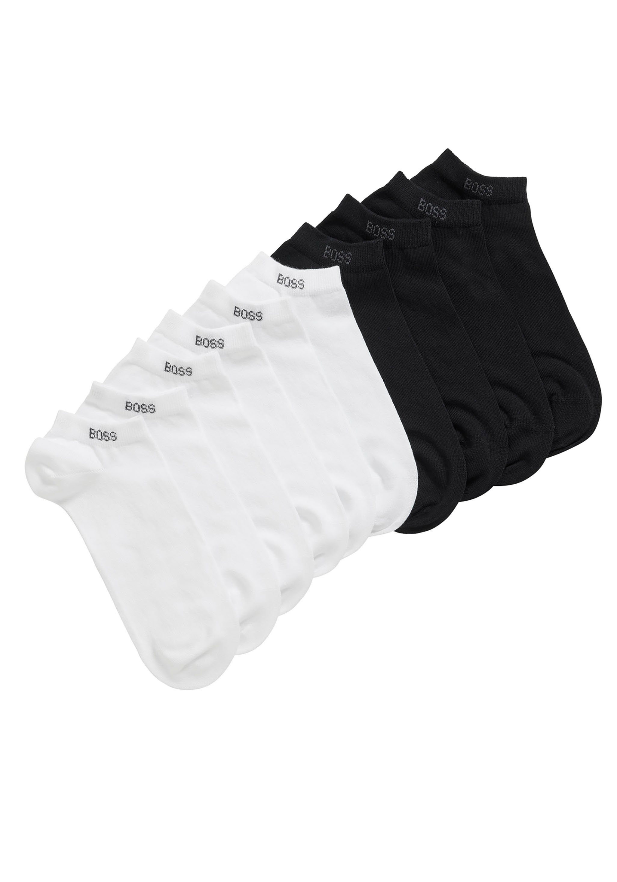 Uni sportiven Look 5P weiß-schwarz im (Packung, CC AS 5-Paar, BOSS 5er) Sneakersocken Color