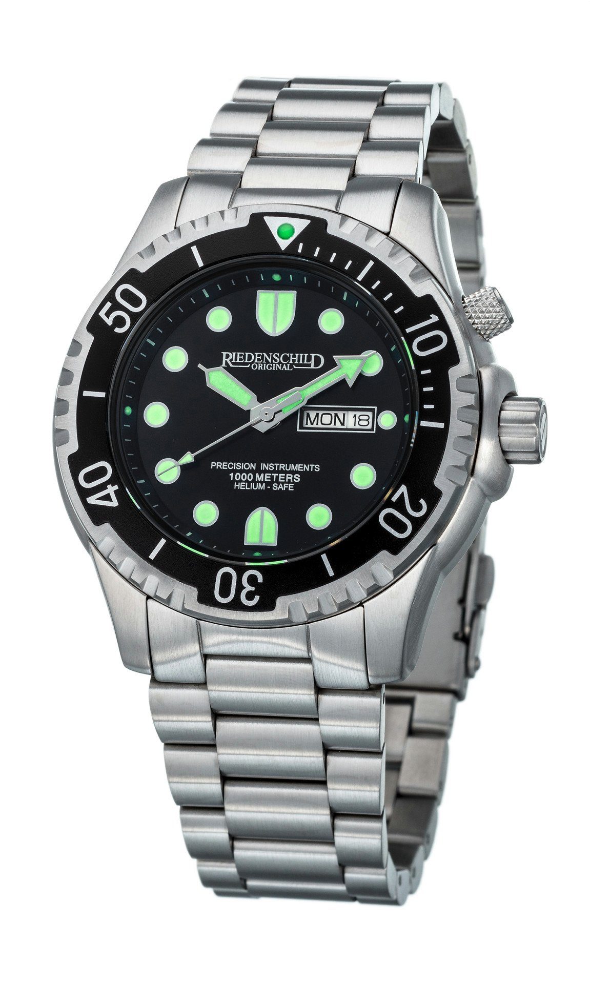 Taucheruhr RS8000-07, 100 ATM Wasserdicht, 46 mm, Silikon- & Edelstahlband