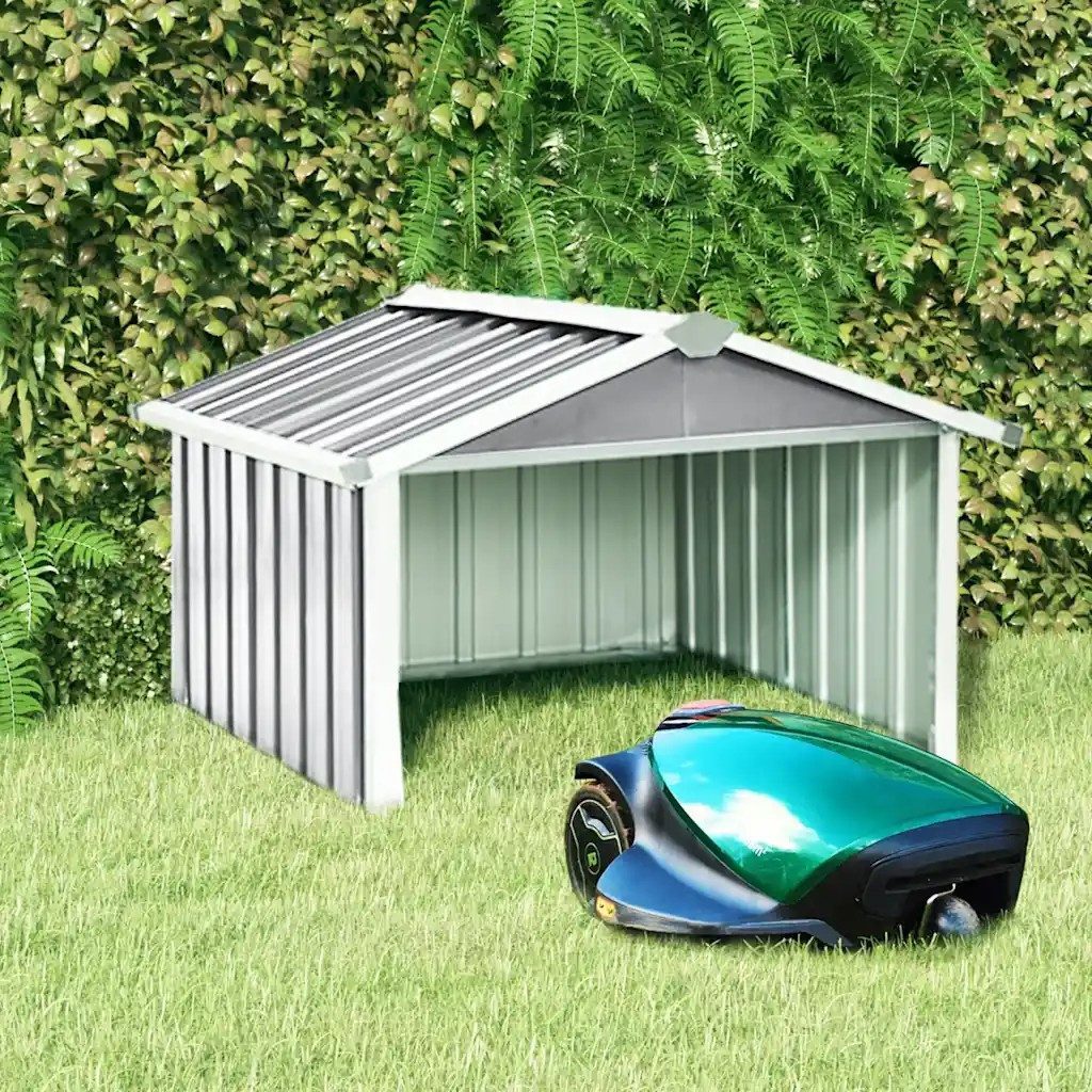 vidaXL Gartenhaus vidaXL Rasenmäher Garage 92x97x63 cm Verzinkter Stahl Grau