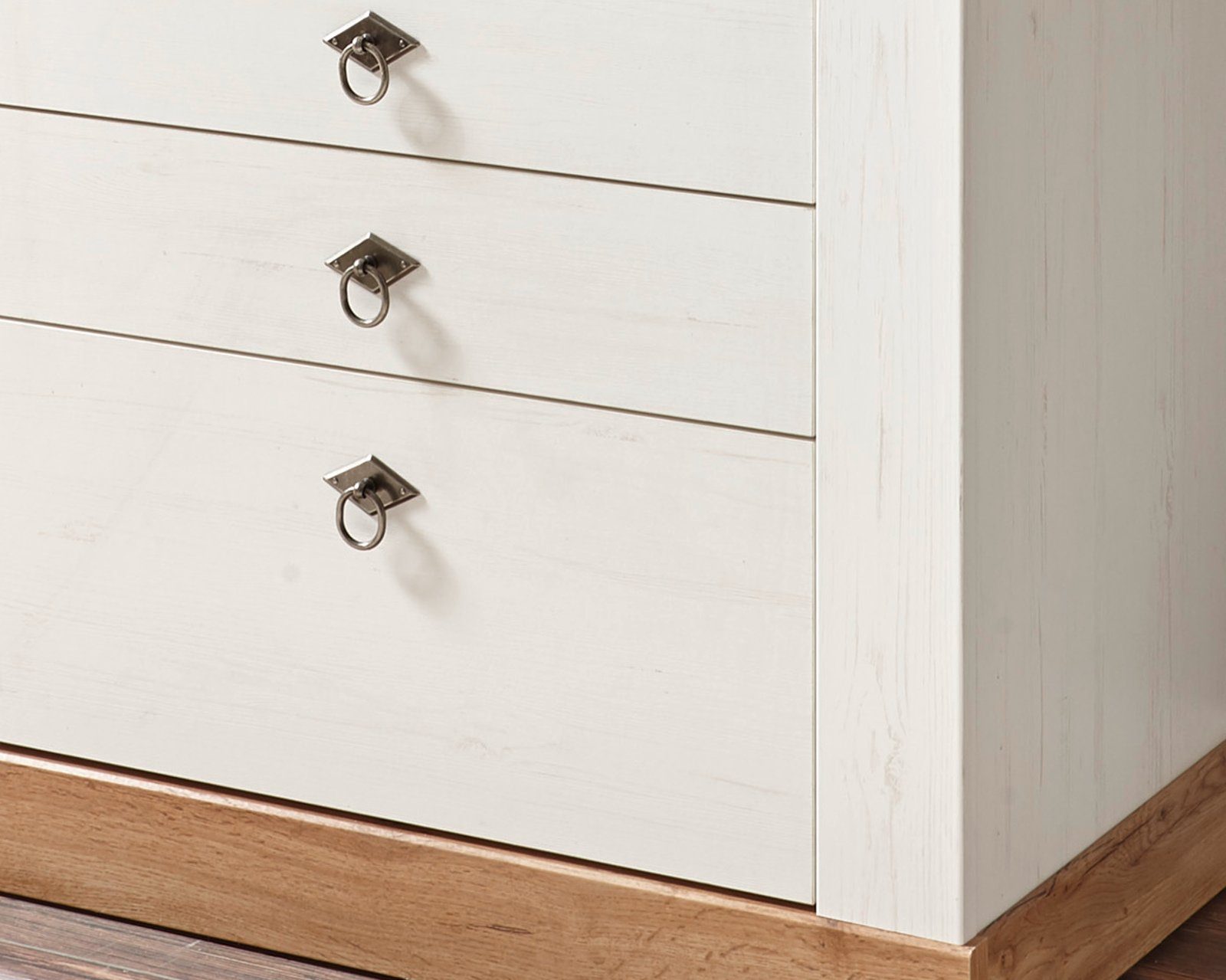 Furn.Design Sideboard Hemsby (Anrichte in Pinie weiß mit Wotan Eiche, 210 x 91 cm), Landhausstil – Bild 3 von 5
