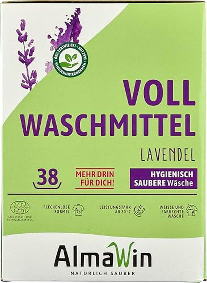 Almawin AlmaWin Vollwaschmittel Pulver Lavendel Pulver, 1 er 2000 g
