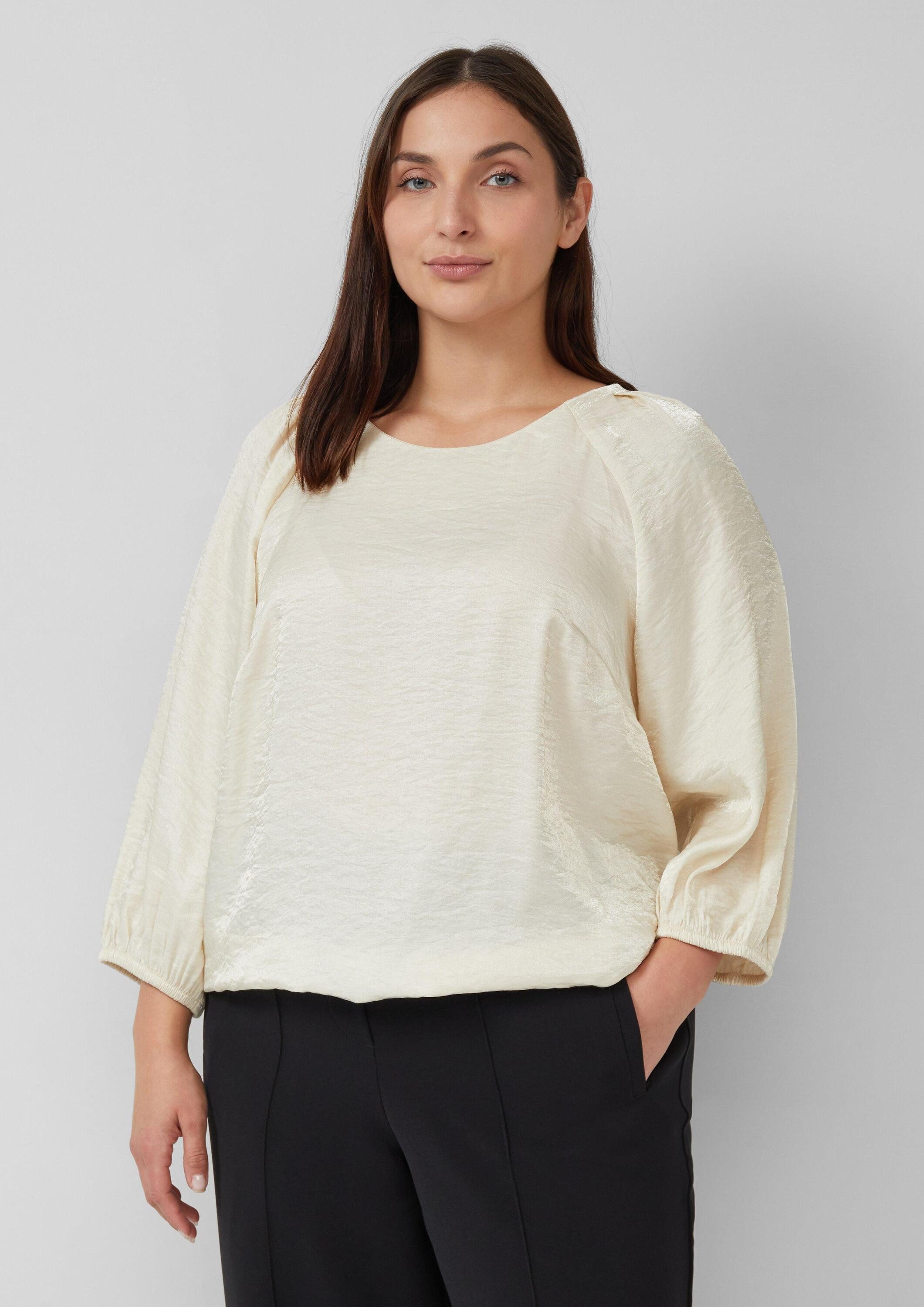 s.Oliver Kurzarmbluse Bluse Glänzende Bluse im O-Shape günstig online kaufen