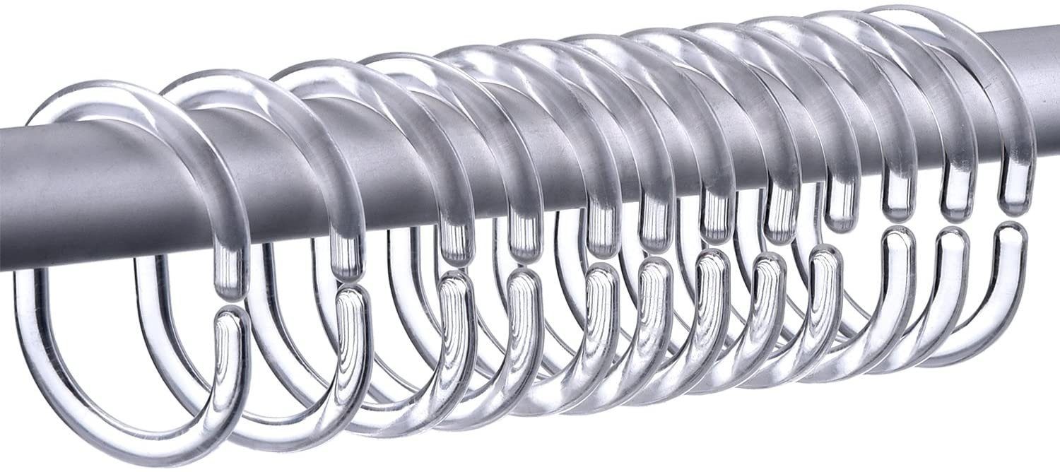 Clever-Kauf-24 Duschvorhangringe 12er Set Duschvorhangringe in klar, durchs günstig online kaufen