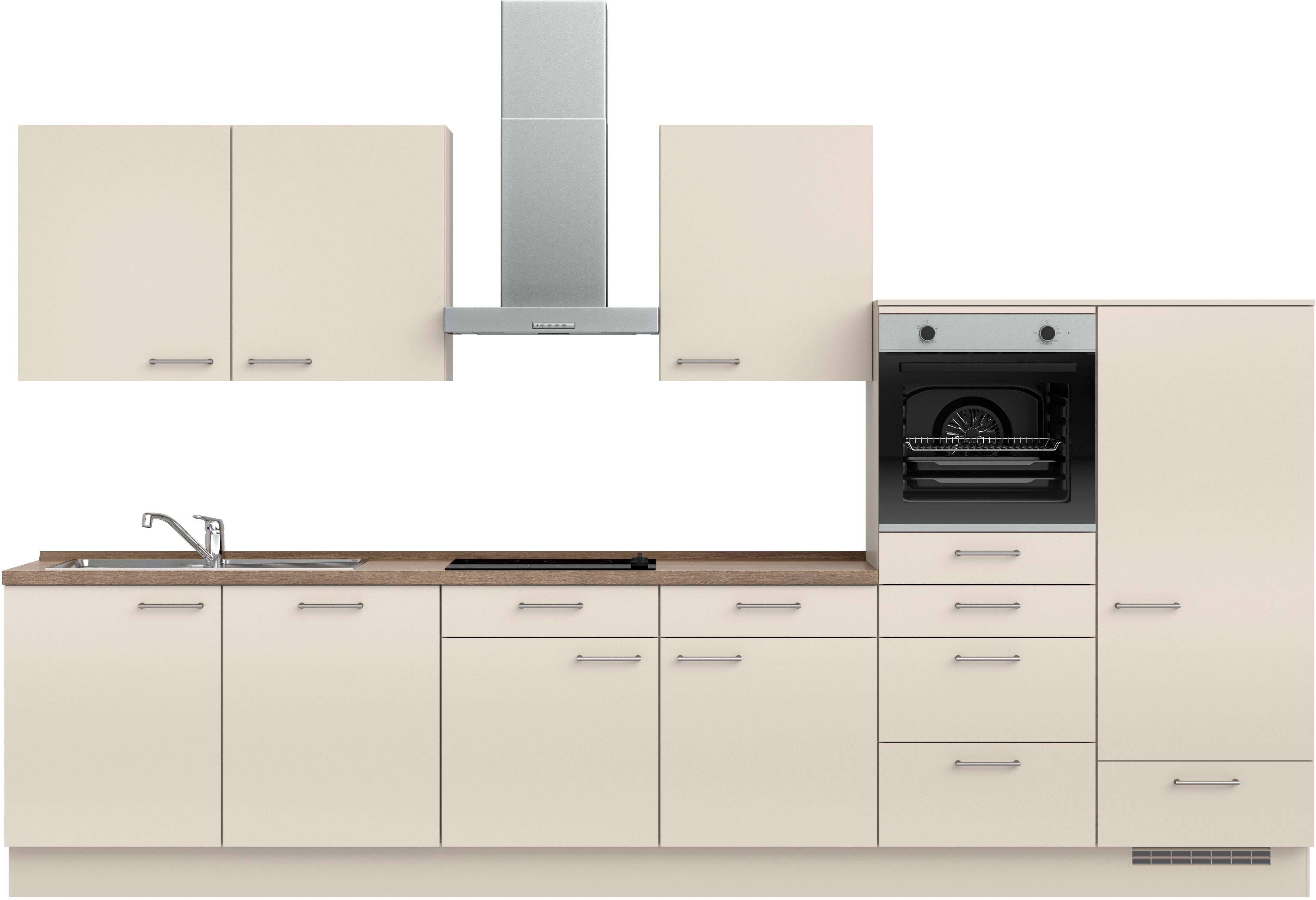 nobilia® Кухниzeile "Laser I", Ausrichtung wählbar, Breite 360 cm, vormontiert, wahlw. mit unterschiedlichen E-Geräten-Sets