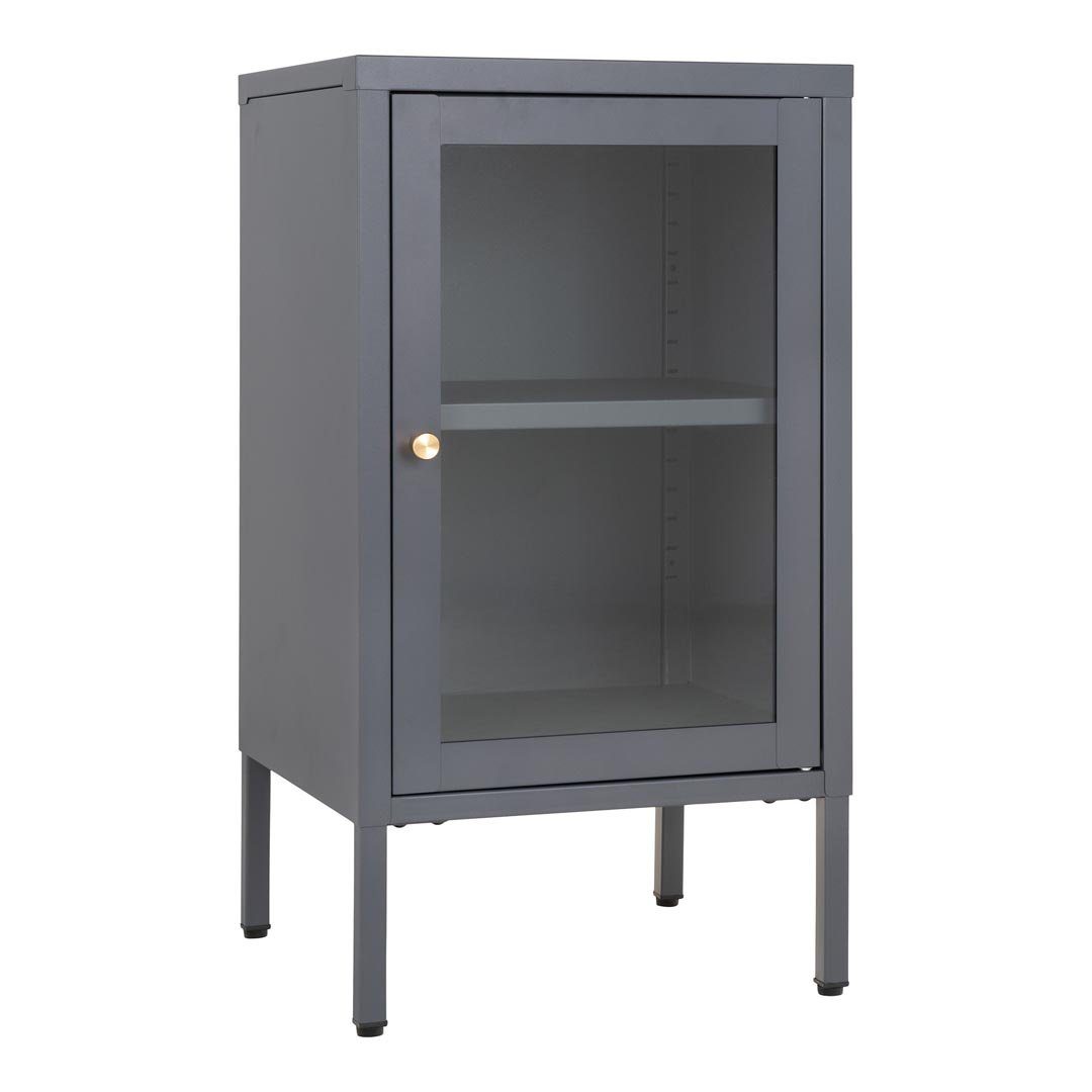 ebuy24 Vitrine Dalby Vitrinenschrank 1 Glastür grau.