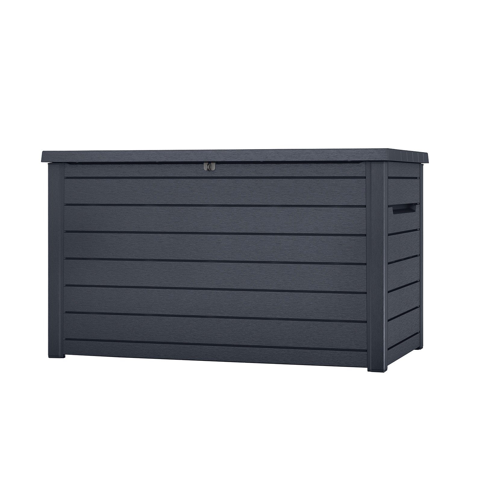 Keter Gartenbox "Ontario" 870L in Holzoptik 147x83x86 cm mit Gasdruckfedern, mit Gasdruckfeder, UV- und witterungebständig, wasserdicht