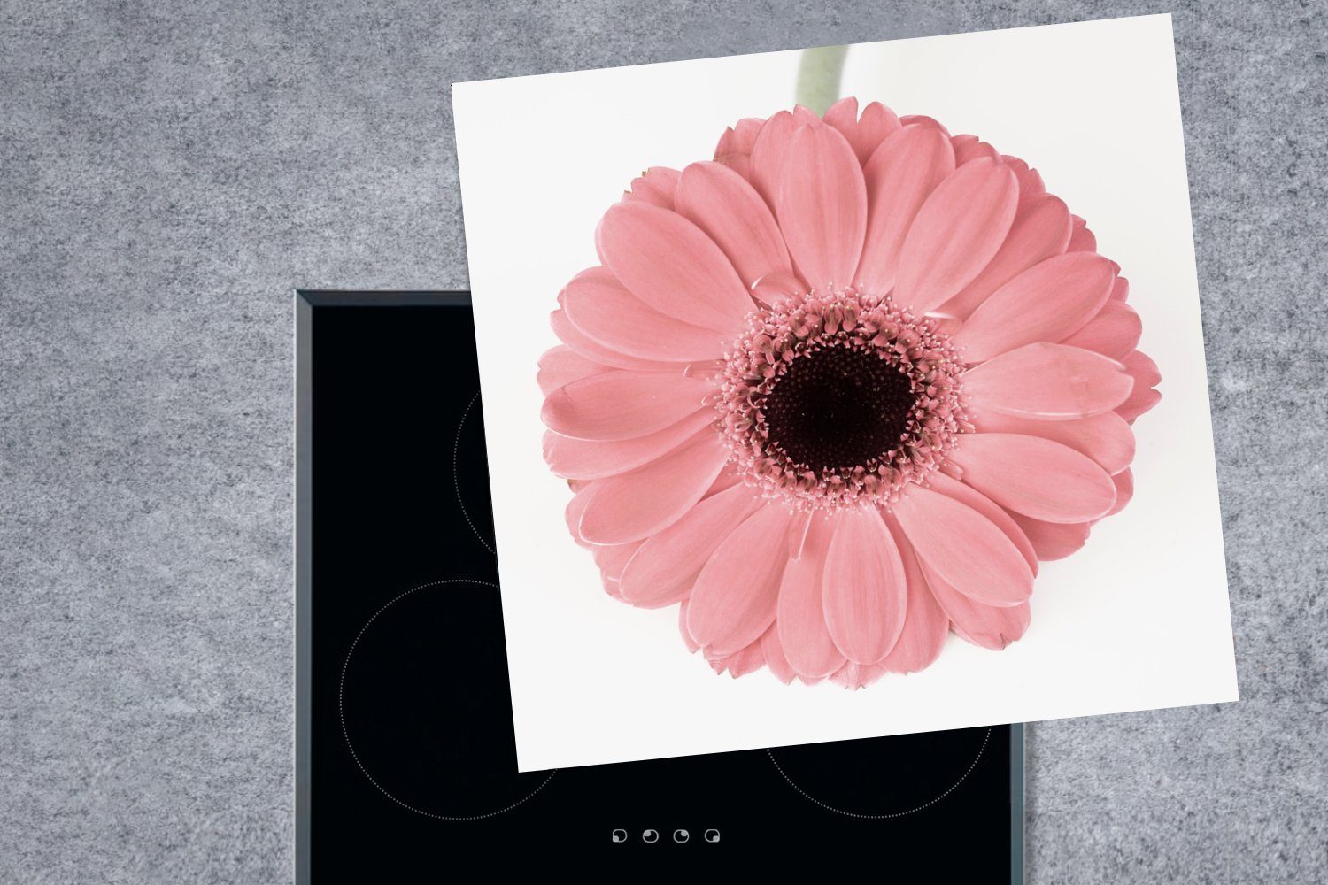Ceranfeldabdeckung, Natur cm, Pflanze, tlg), - für Blume Arbeitsplatte 78x78 MuchoWow Rosa Herdblende-/Abdeckplatte - Vinyl, (1 küche -