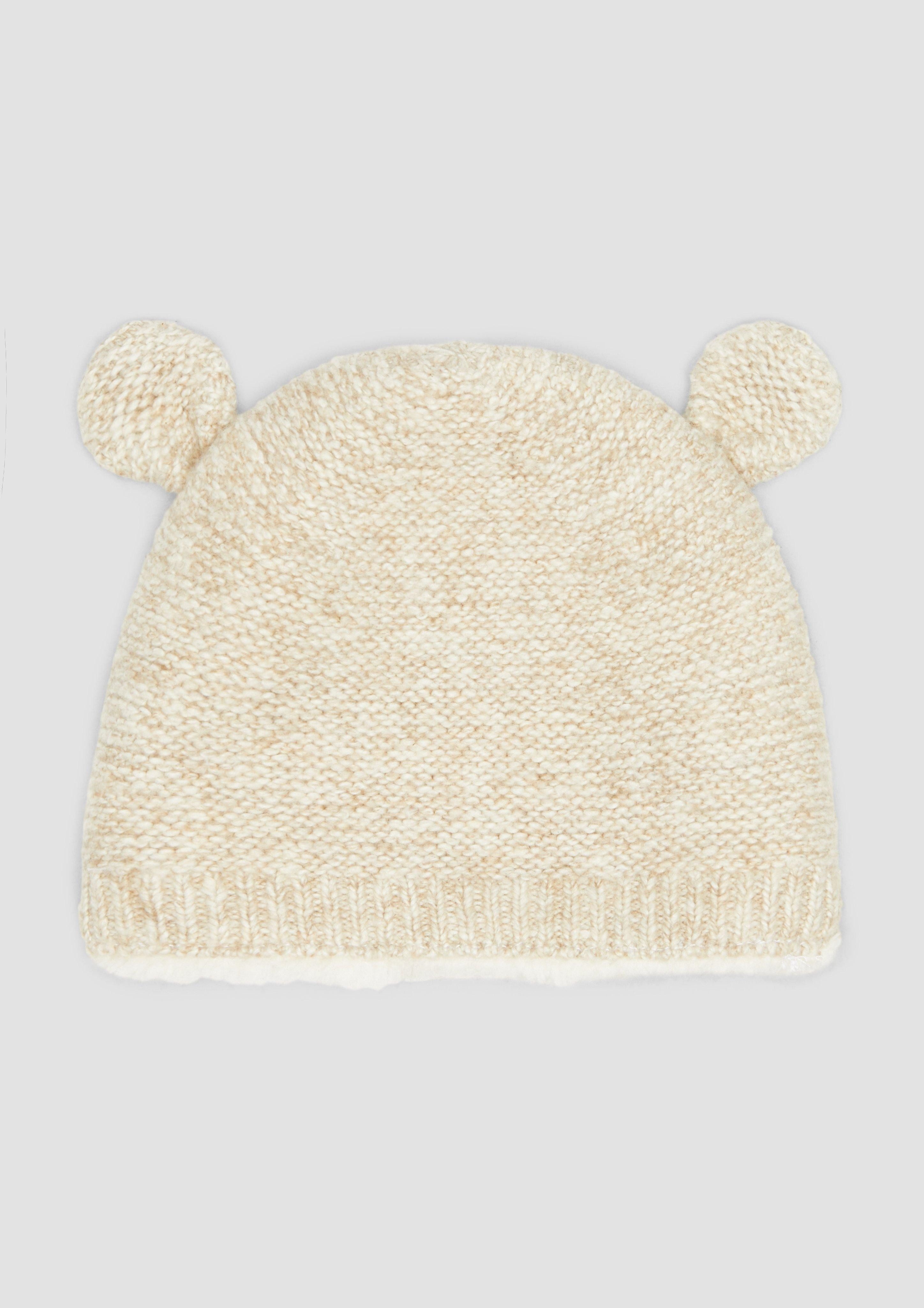 Erstlingsmütze Kuschelige Mütze mit Teddyplüsch und Öhrchen