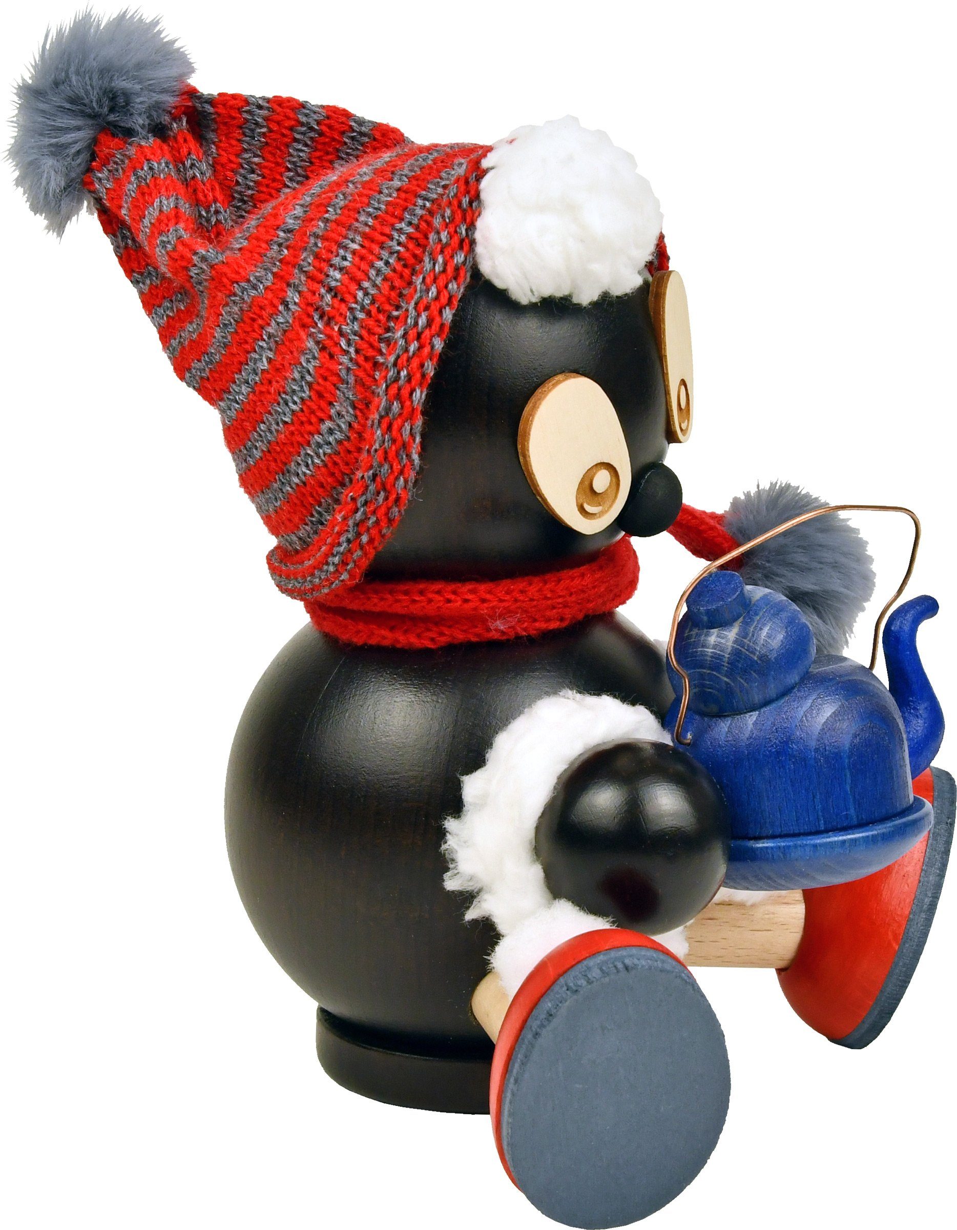 RATAGS Räuchermännchen Räucherfigur Pitti mit Teekanne, Neuheit, Höhe 17 cm, Handwerkskunst aus dem Erzgebirge
