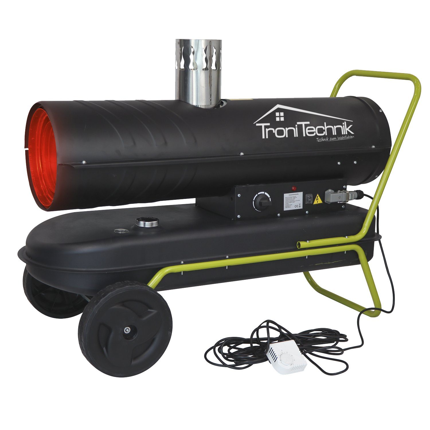 TroniTechnik Heizgerät 30kW Heißluftgenerator, Überhitzungsschutz,Tragegriff (1100m³/Stunde), 30000 W