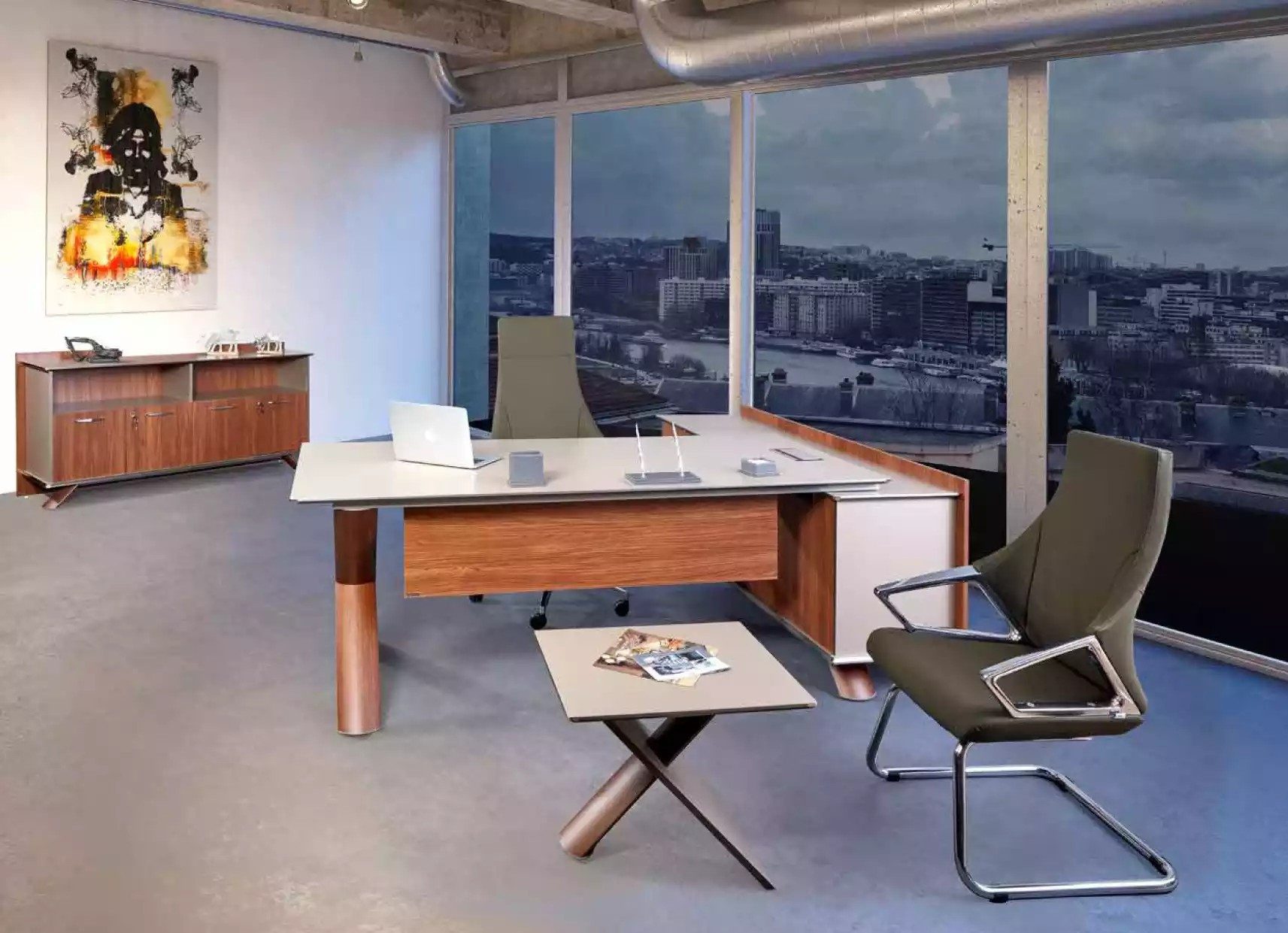 Eckschreibtisch Eckschreibtisch aus Holz, Büromöbel, Couchtisch & Kommode