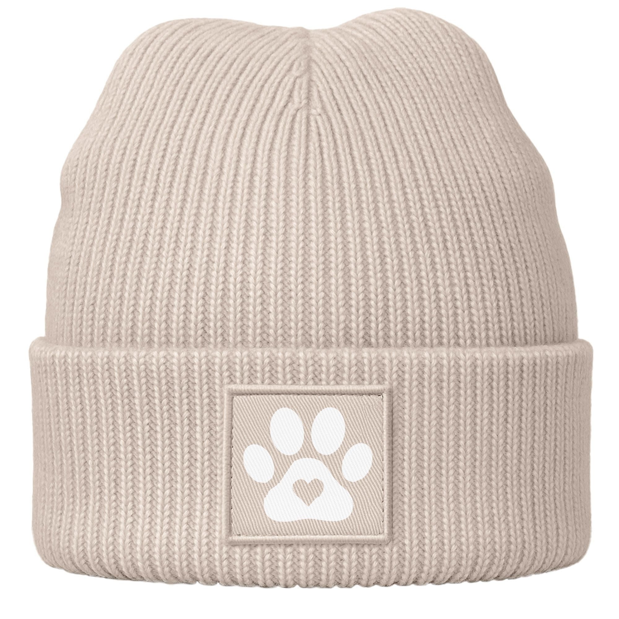 MoonWorks Beanie Damen Beanie Hund Design Wintermütze für Hundebesitzerin Patch