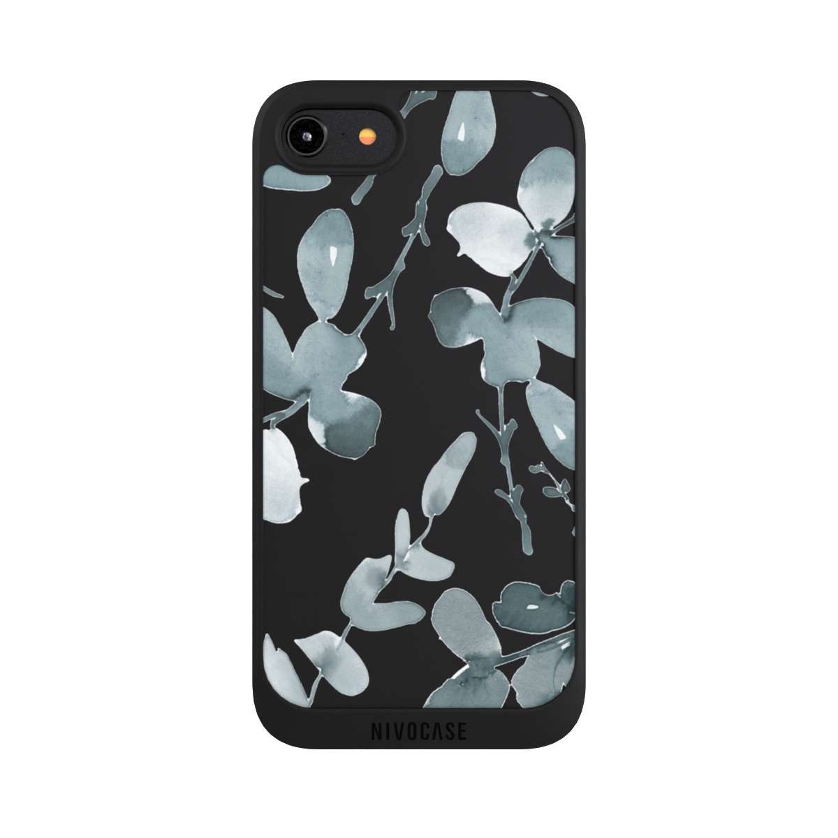 NIVOCASE Handyhülle Eukalyptus Muster Blume Eukalyptus pattern ohne Hintergrund, Apple iPhone 7 Handyhülle Hülle NIVOpure Case Schwarz