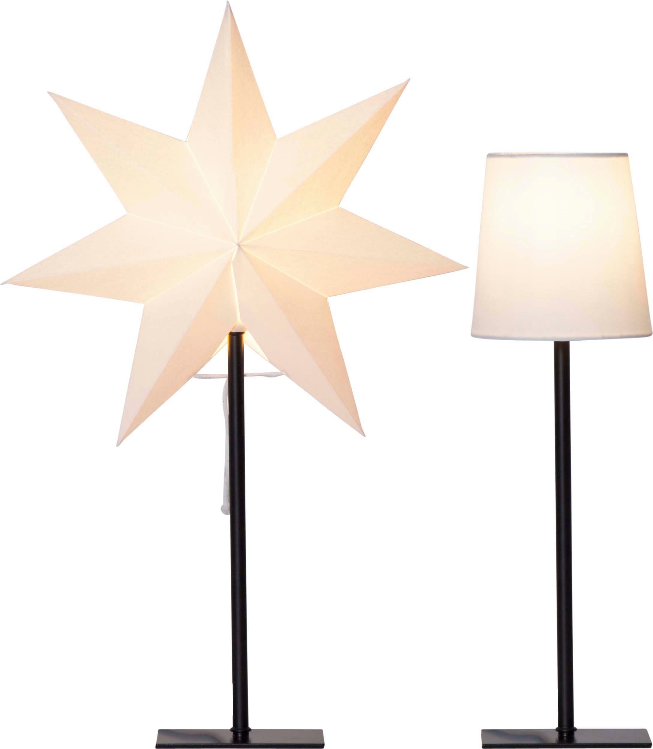 mit eckiger Stern H: Lampenschirm, Leuchtmittel, EGLO 65 LED cm ohne FROZEN, Tischlampe o. Wechselschirm, Stern
