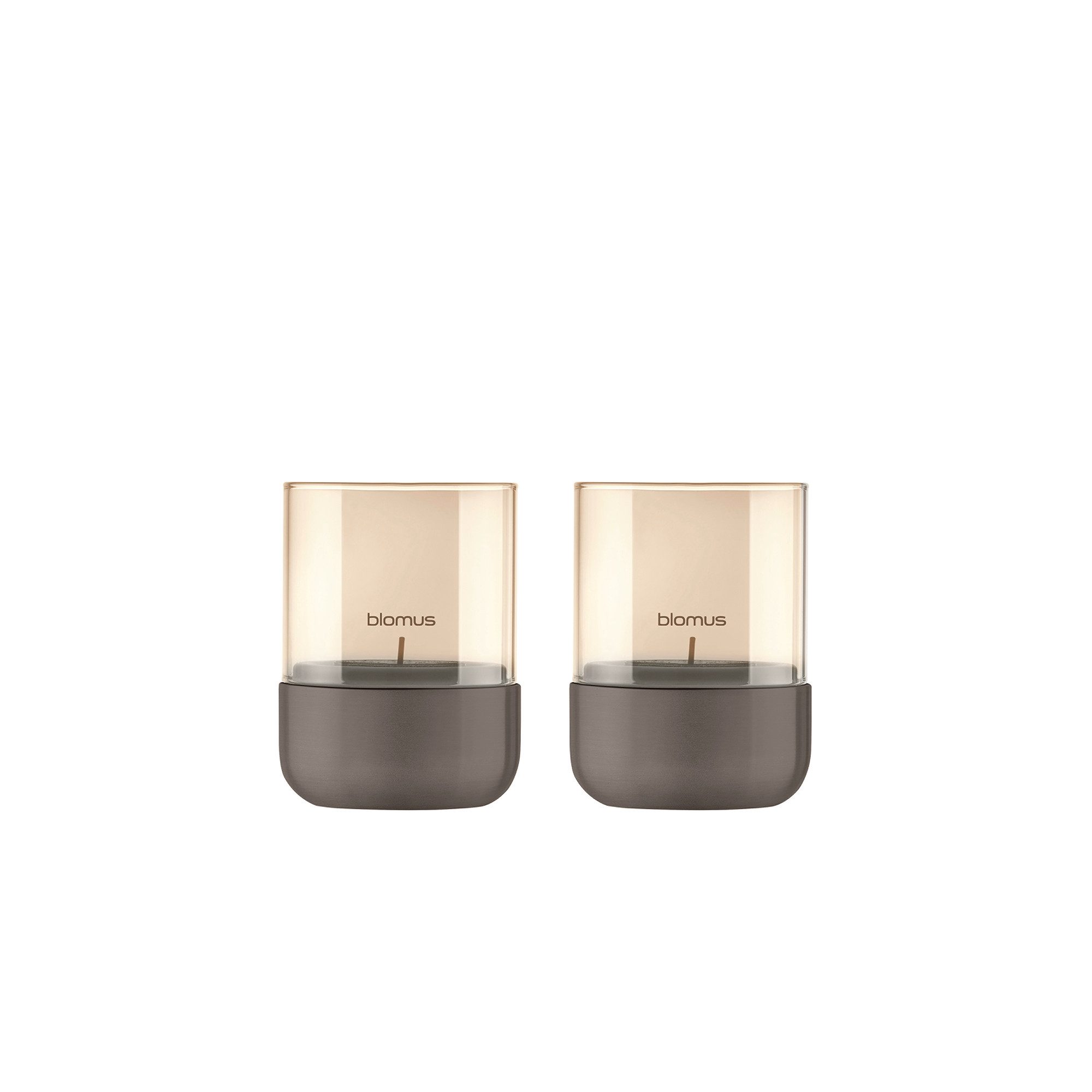 blomus Windlicht -CALMA- Kerzenhalter, Stimmungslicht: Design Edelstahloptik matt (2 St., 2er Set bei XS-Version), Glas/Edelstahl Kombination