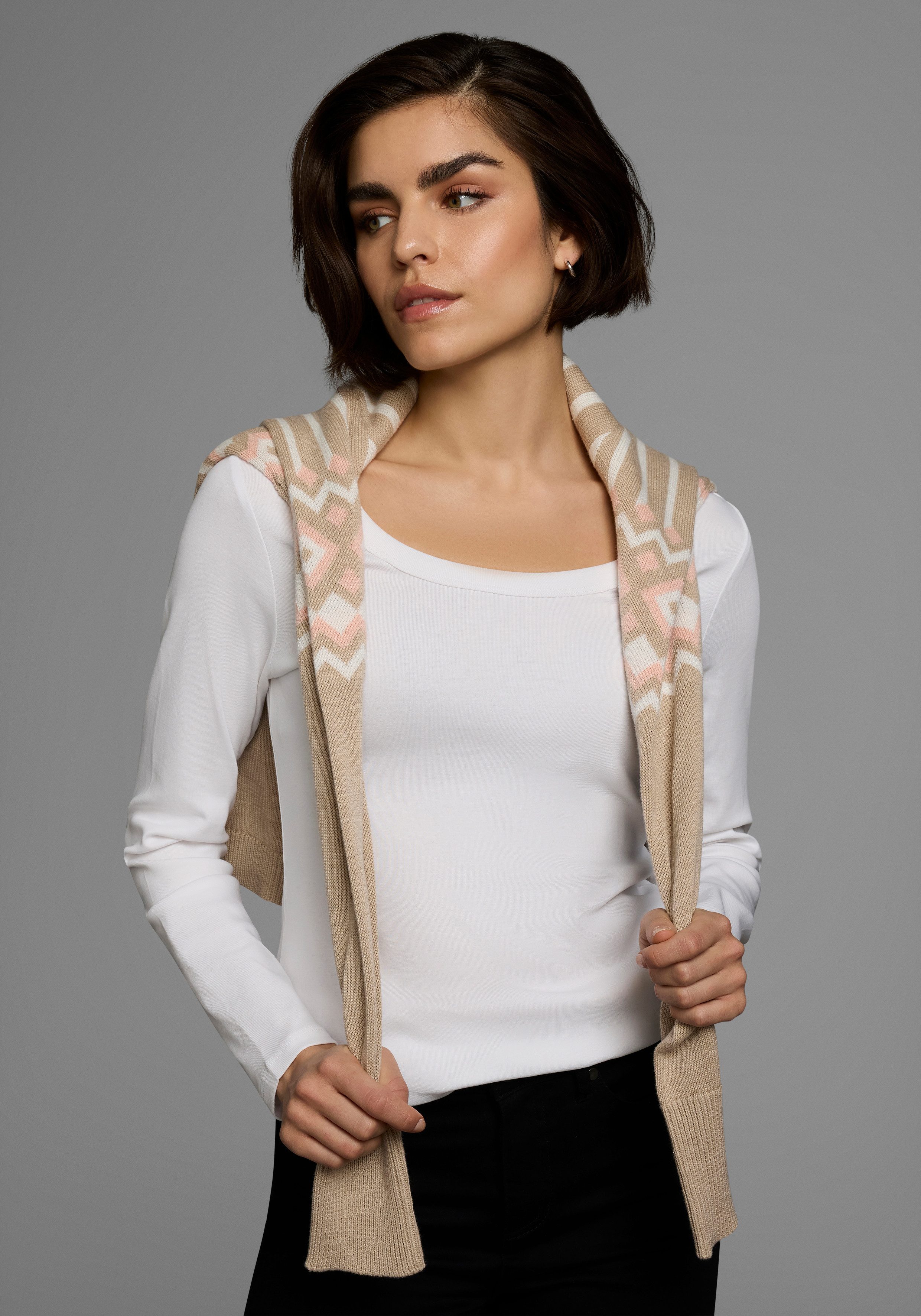 Flashlights Langarmshirt (2er-Pack) sehr figurbetonter Schnitt, Rundhalsausschnitt, aus 100% Baumwolle